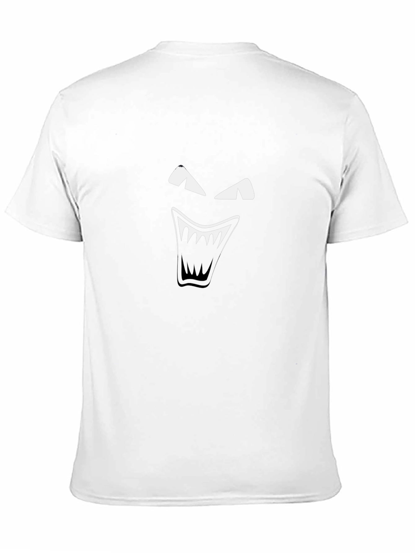Mens Black T-Shirt with Graphic Monster Face