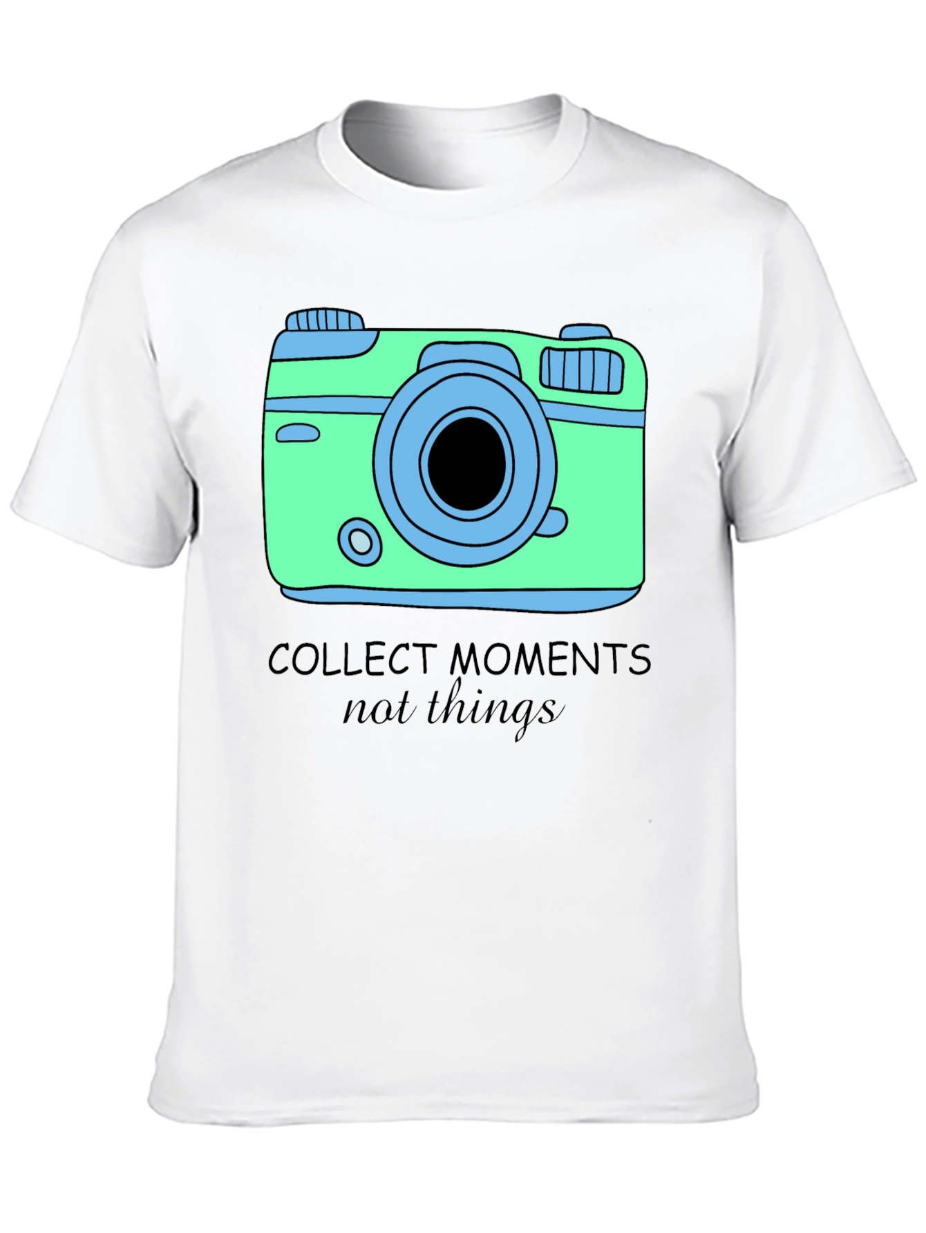 Collect Moments Graphic Tee - Camera Design Black Shirt