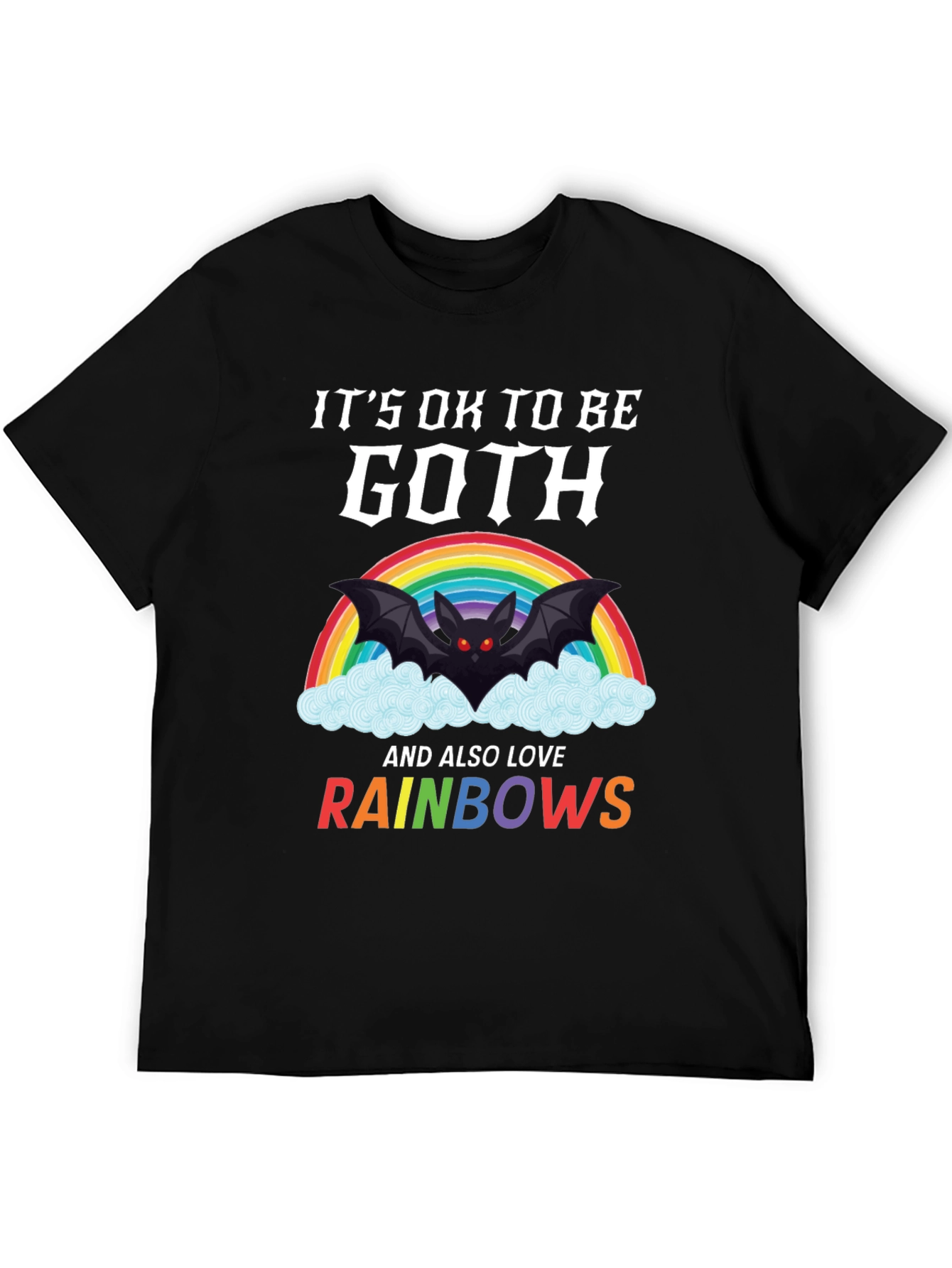 Its Ok to Be Goth Rainbow T-Shirt