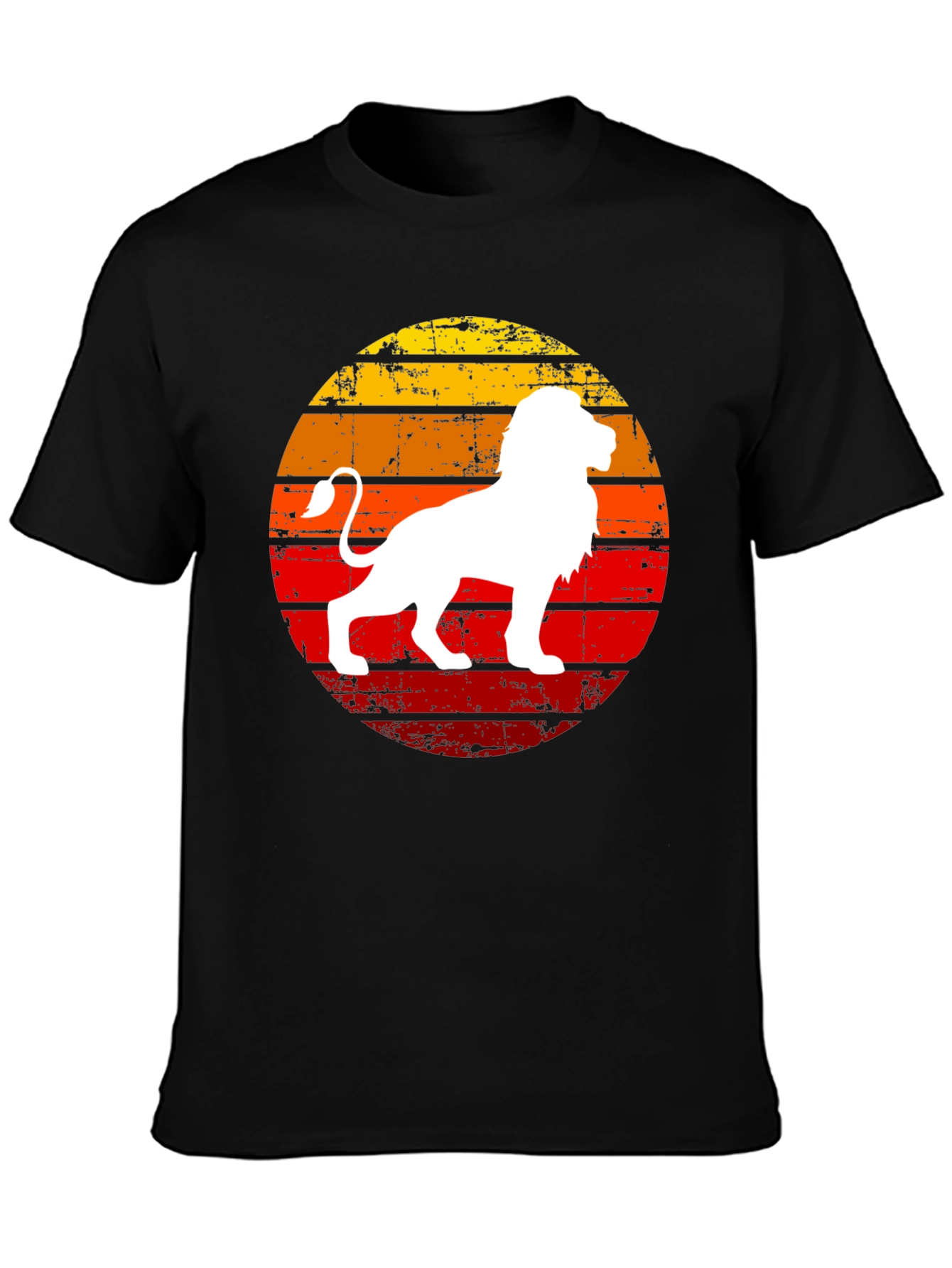 Retro Lion Graphic Tee - Sunset Design