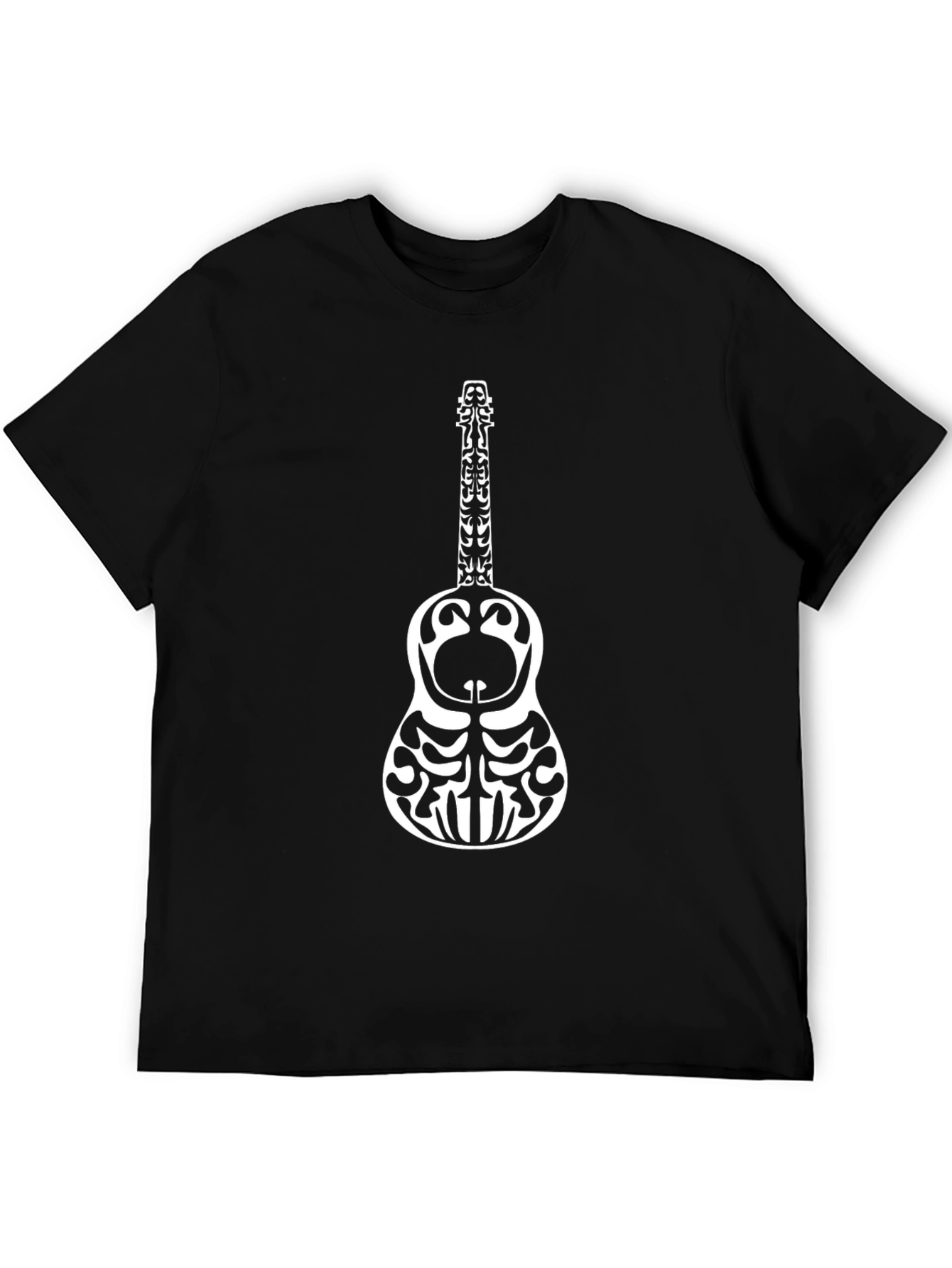 Tribal Guitar Graphic Tee - Stylish Music Lover Shirt