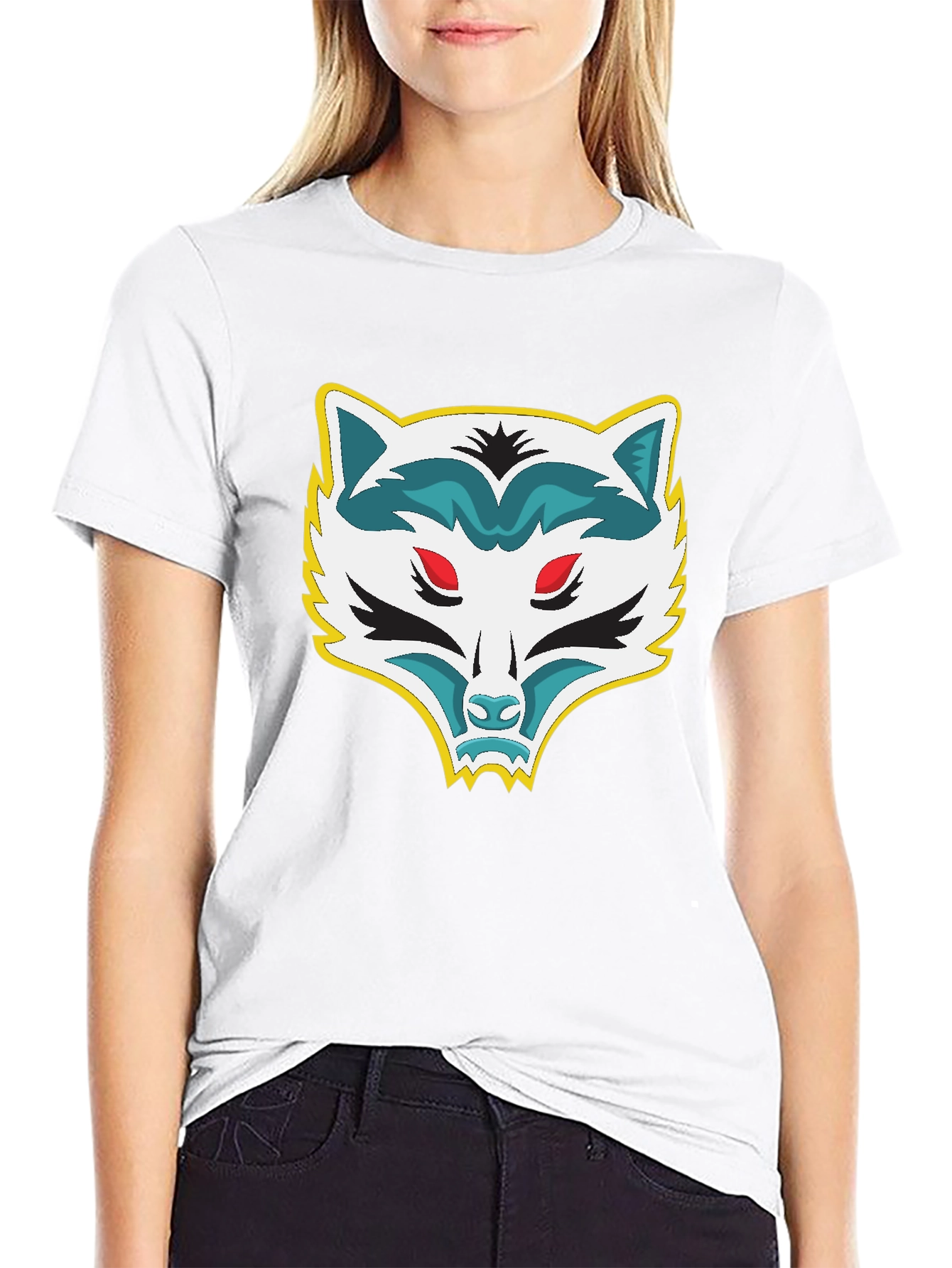 Mens Black T-Shirt with Raccoon Graphic