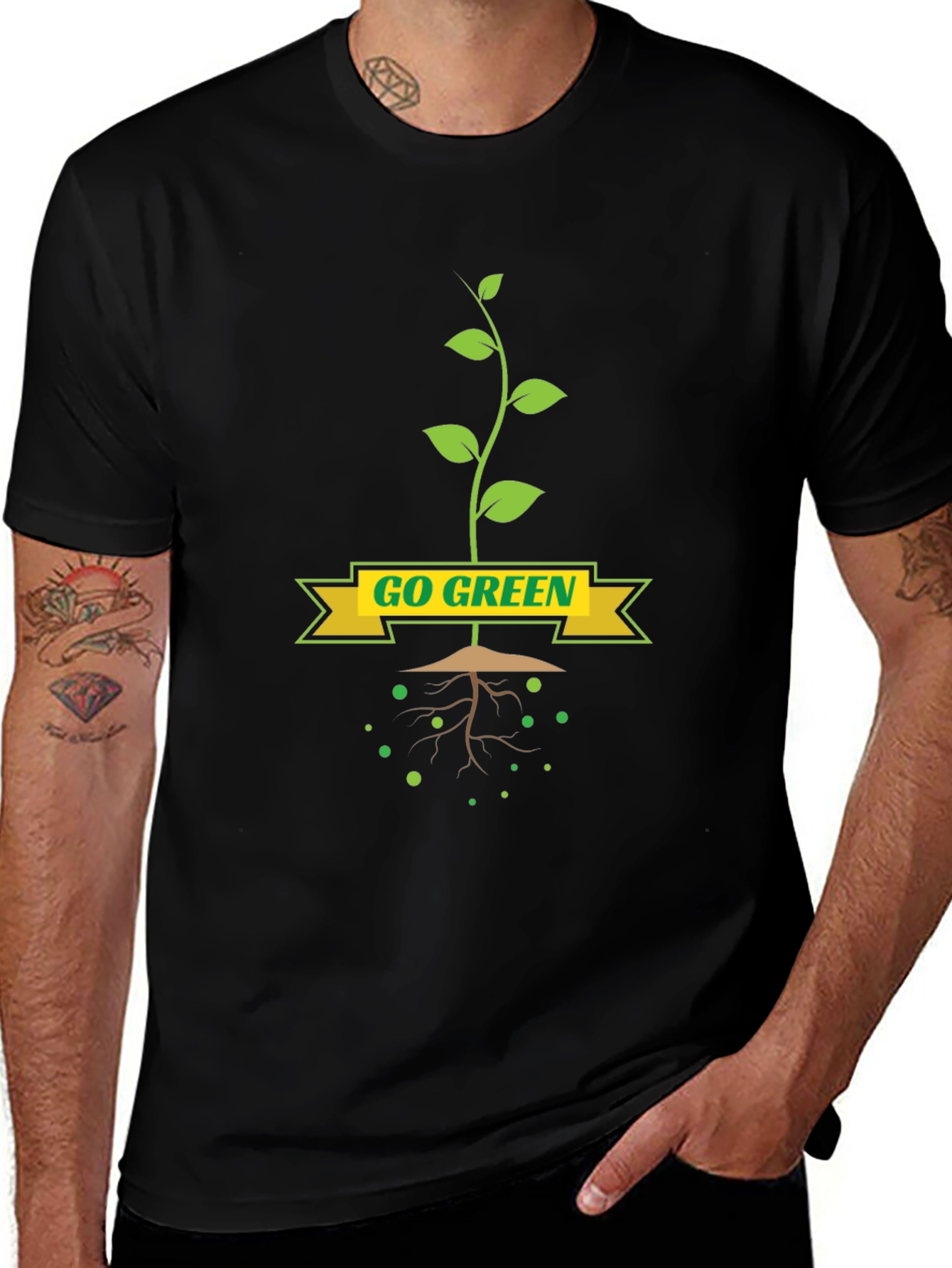 Go Green T-Shirt - Eco-Friendly Plant Design
