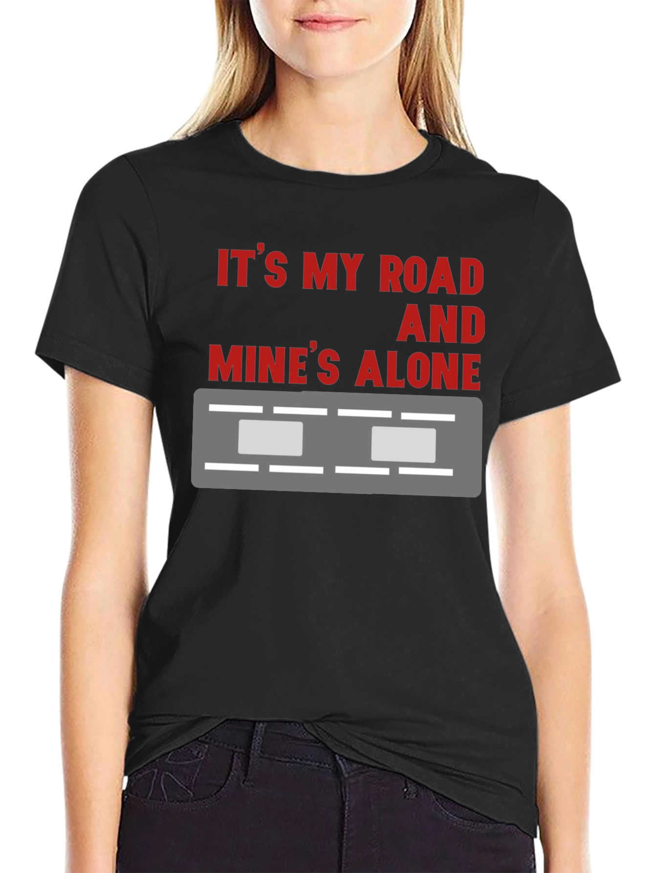 Its My Road T-Shirt - Black Crew Neck