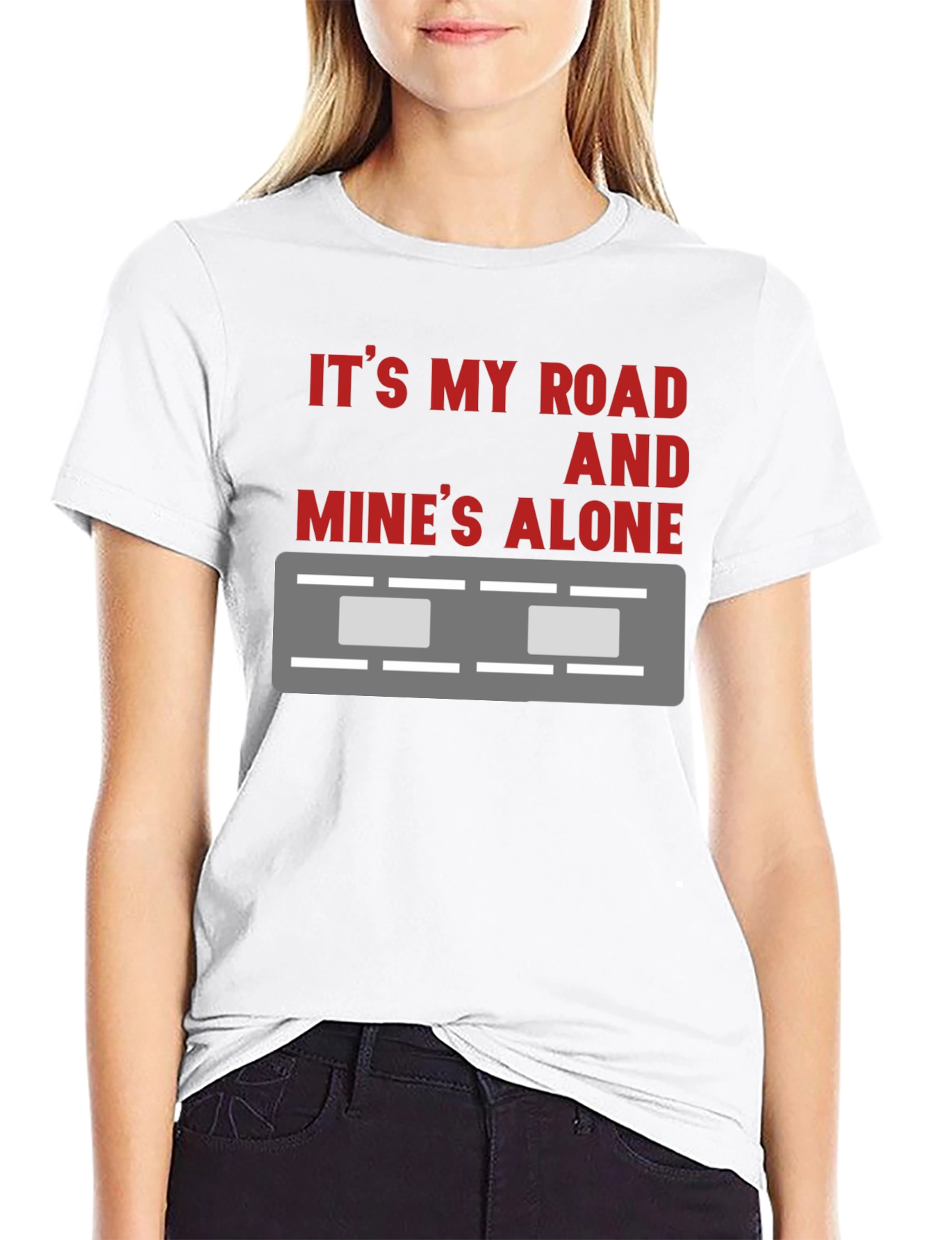 Its My Road T-Shirt - Black Crew Neck