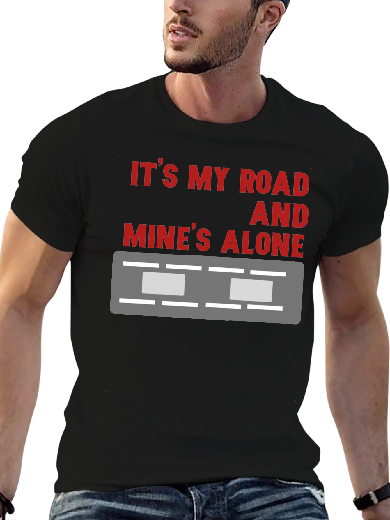 Its My Road T-Shirt - Black Crew Neck