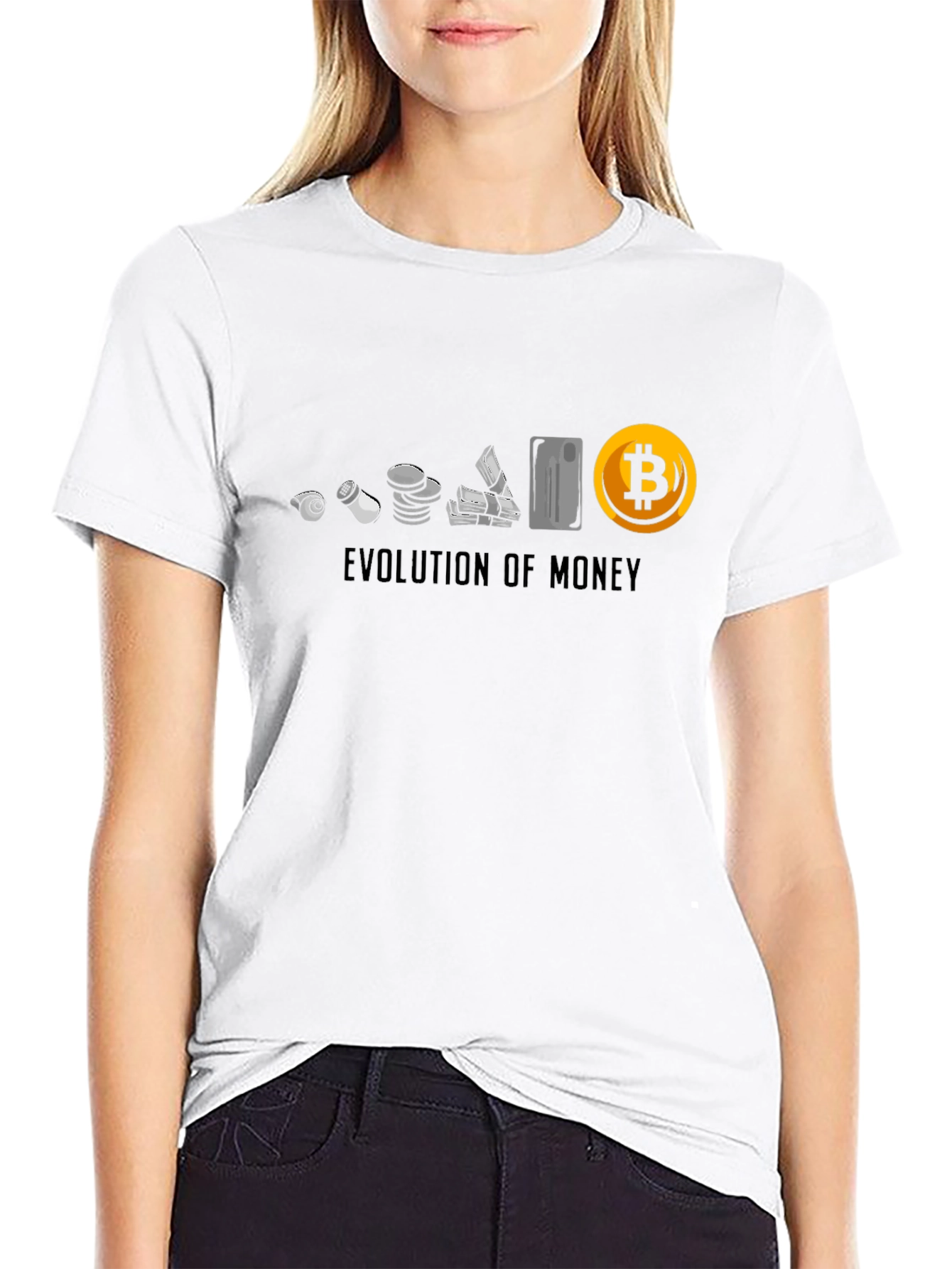 Evolution of Money Bitcoin Black T-Shirt