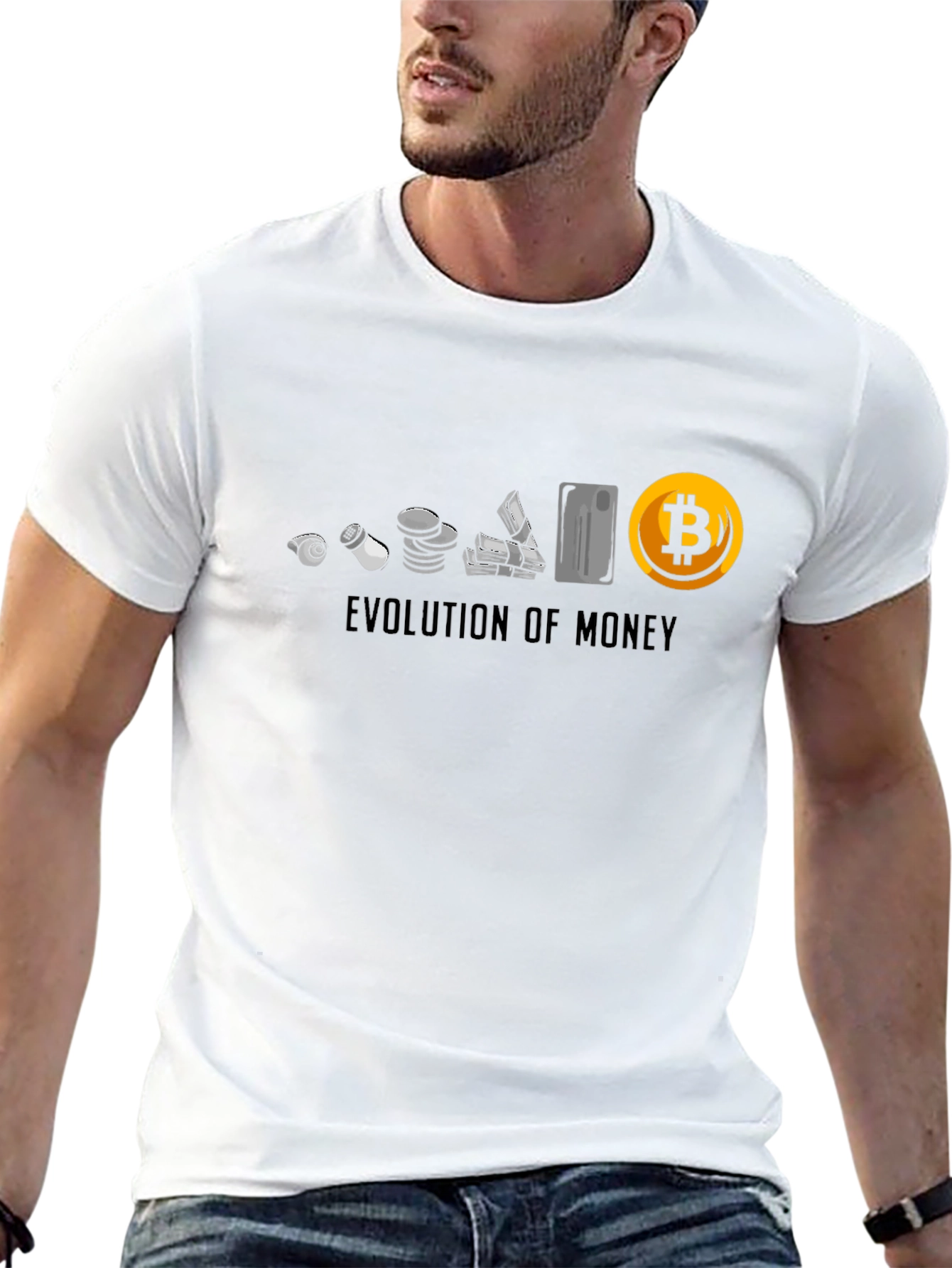 Evolution of Money Bitcoin Black T-Shirt