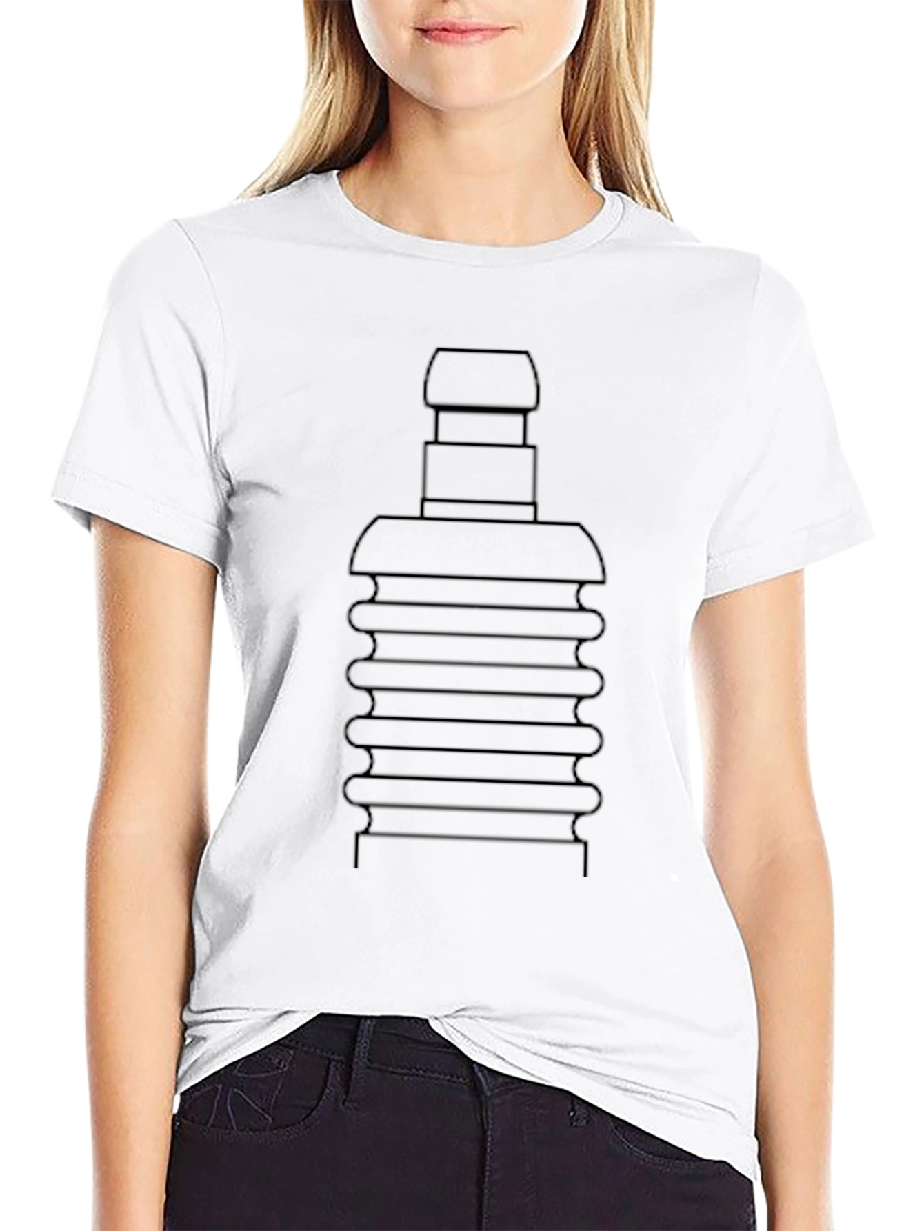 Novelty Plunger Graphic Tee - Black Cotton Blend