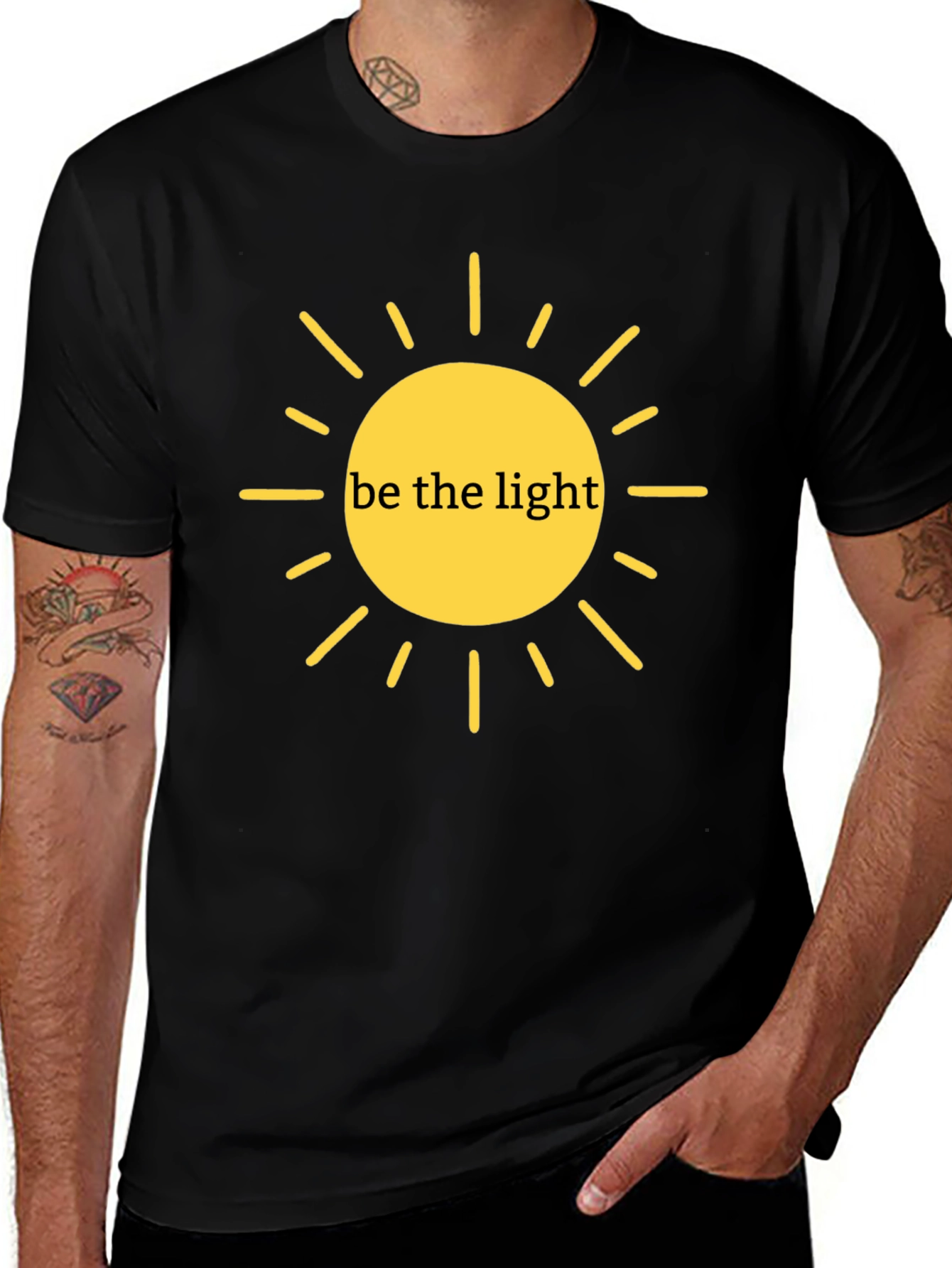 Be the Light Graphic Tee - Black Casual T-Shirt