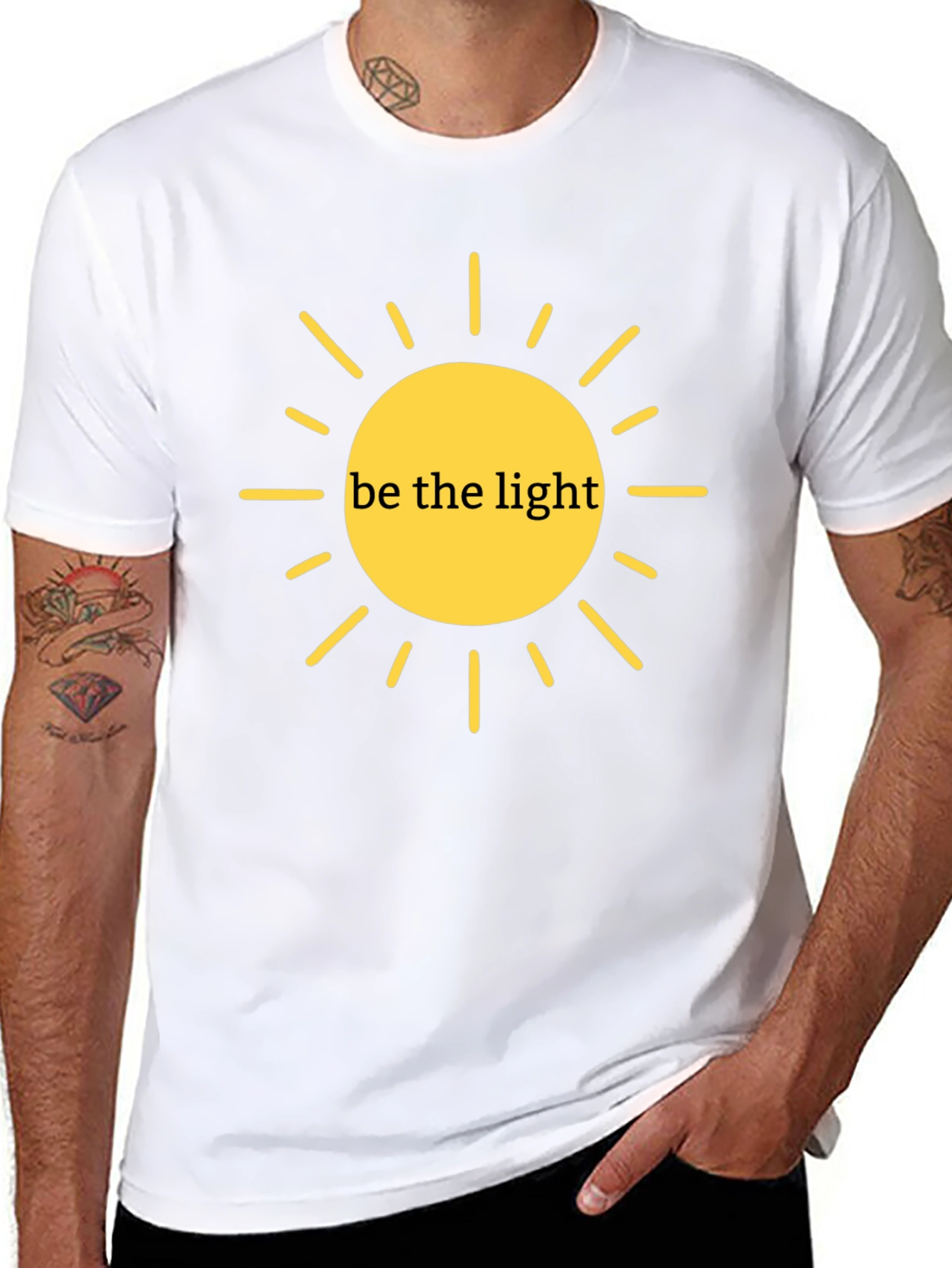 Be the Light Graphic Tee - Black Casual T-Shirt