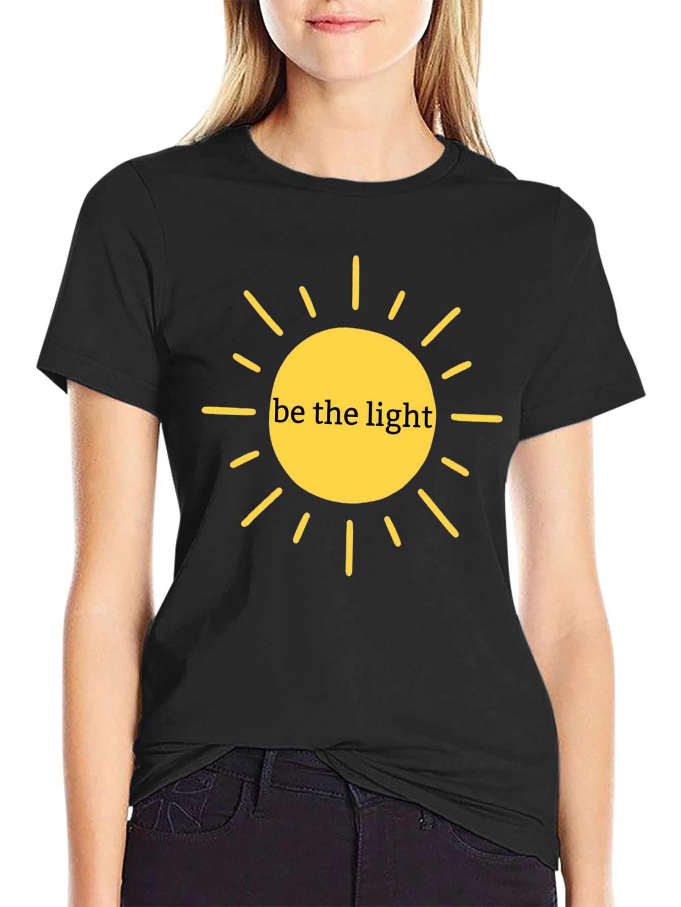 Be the Light Graphic Tee - Black Casual T-Shirt