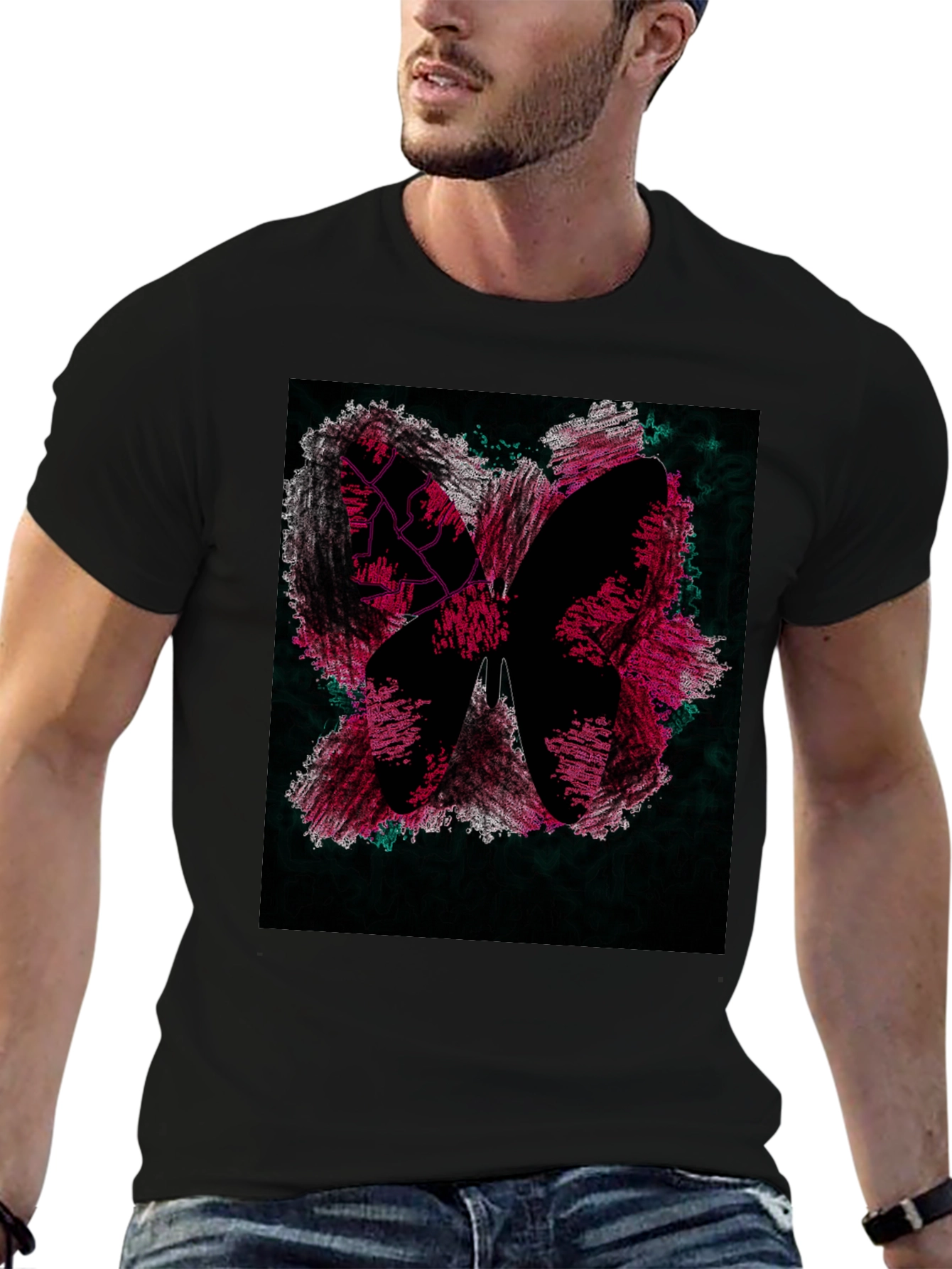 Butterfly Graphic Black T-Shirt