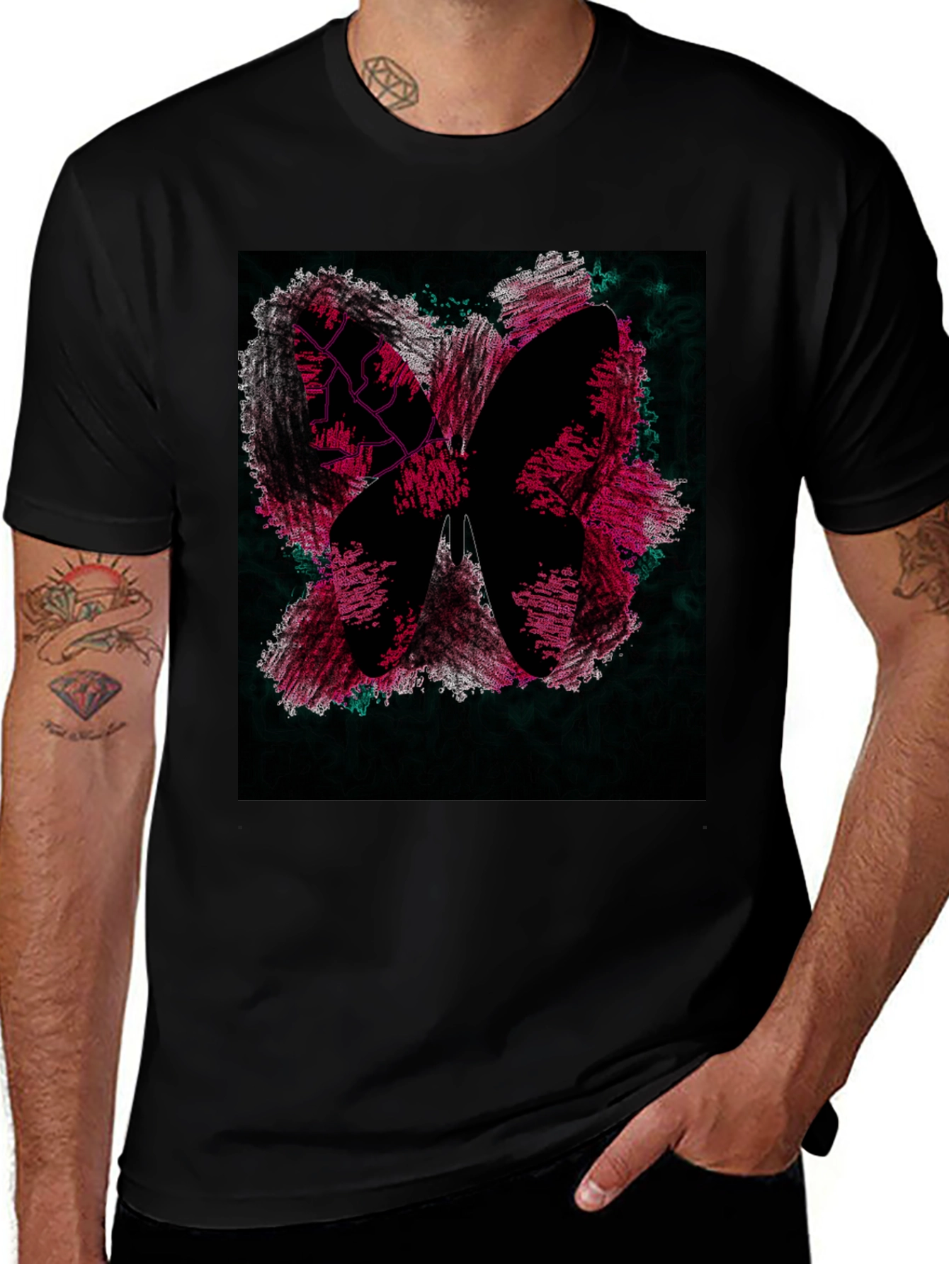 Butterfly Graphic Black T-Shirt