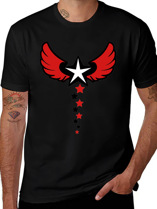 Star Wing Graphic Tee - Mens Black Short Sleeve Casual