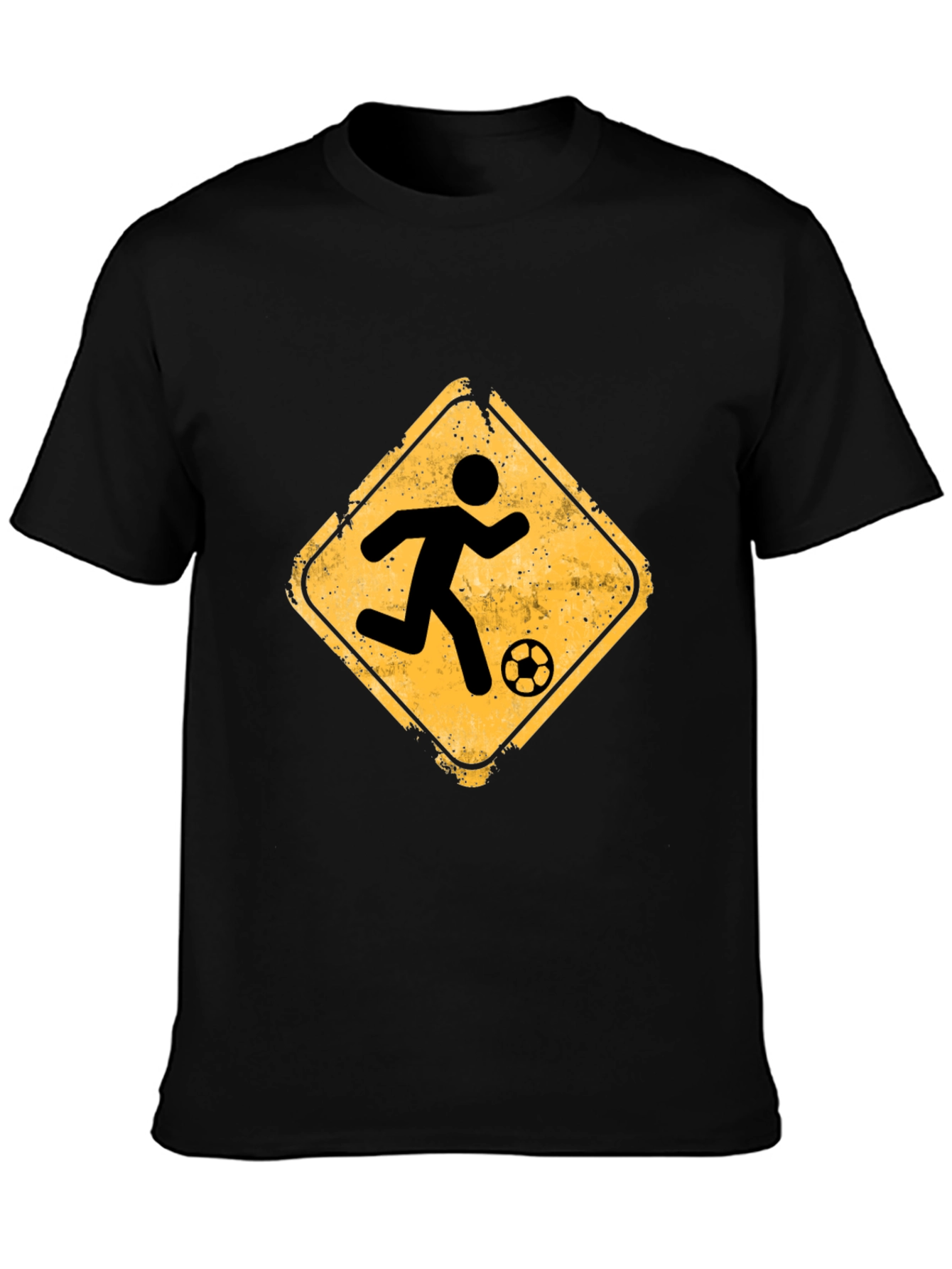 Soccer Player Crossing T-Shirt - Black Graphic Tee