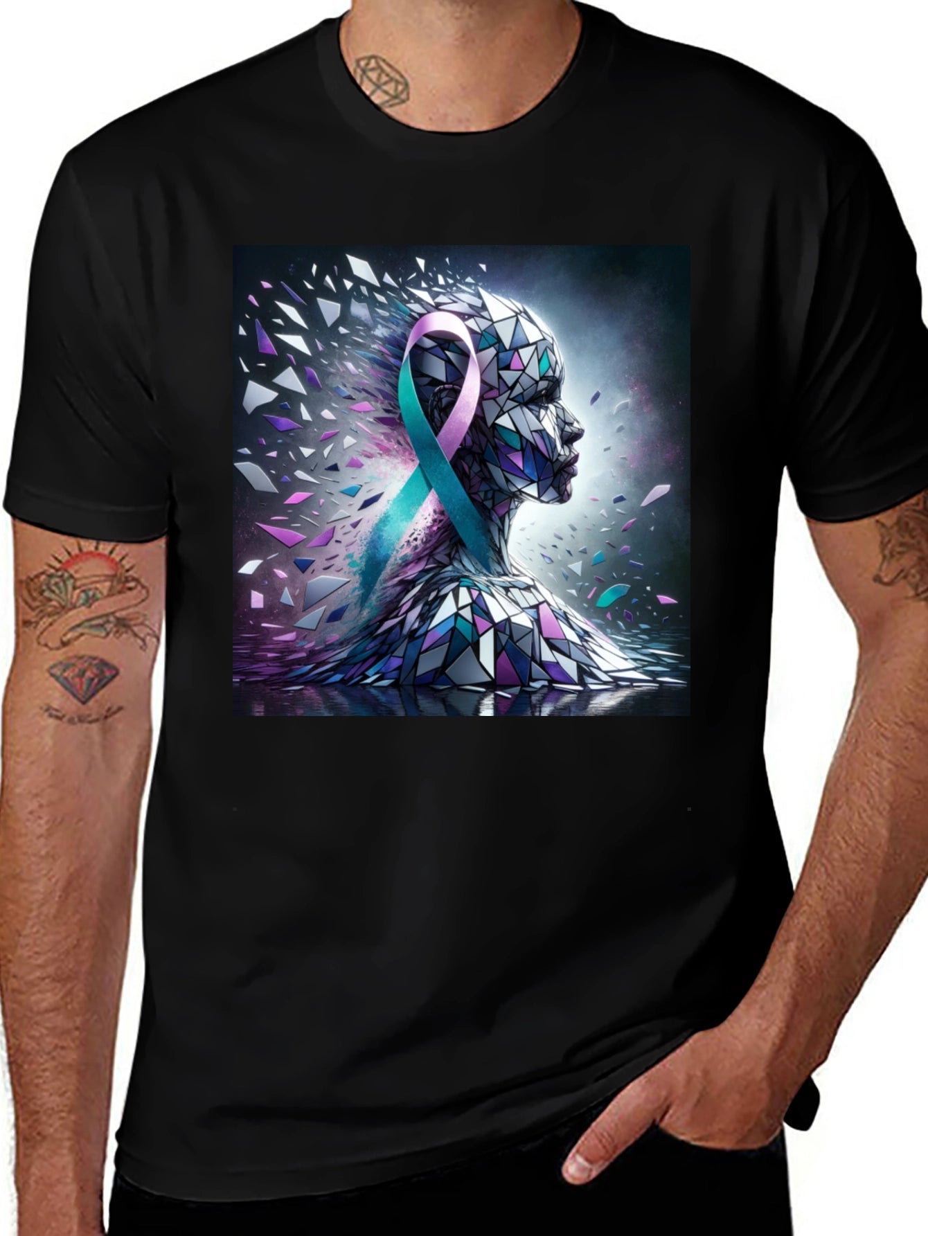 Awareness Ribbon Mosaic Graphic Tee