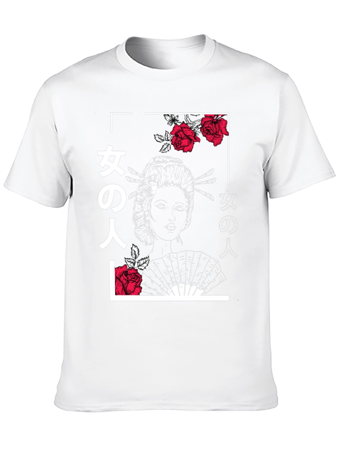 Geisha Rose T-Shirt - Urban Japanese Style