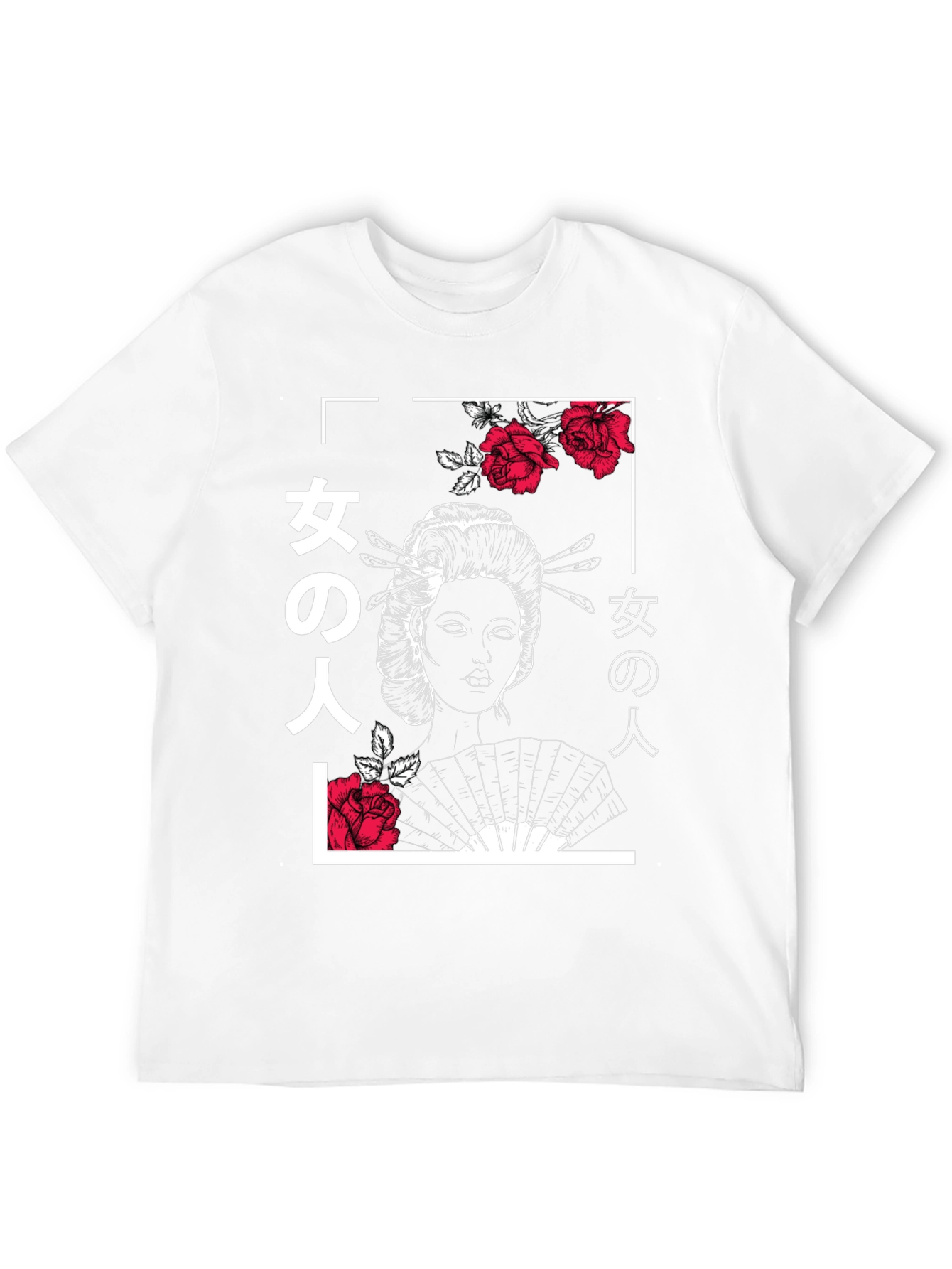 Geisha Rose T-Shirt - Urban Japanese Style