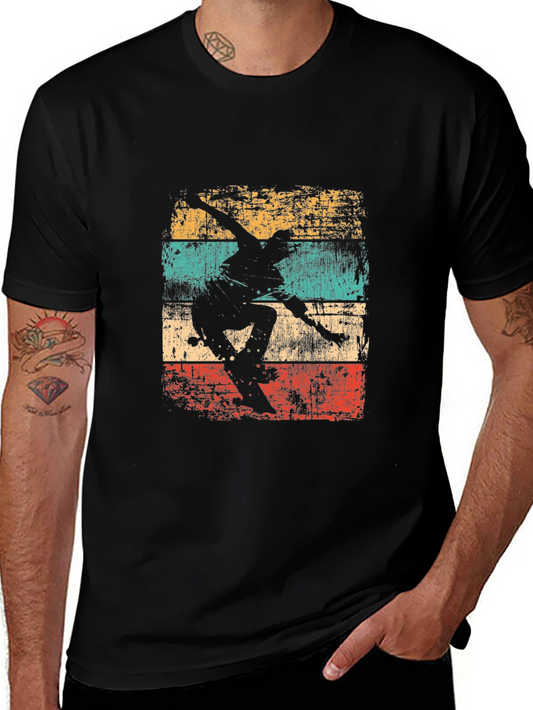 Retro Skateboarder Graphic Tee - Vintage Style