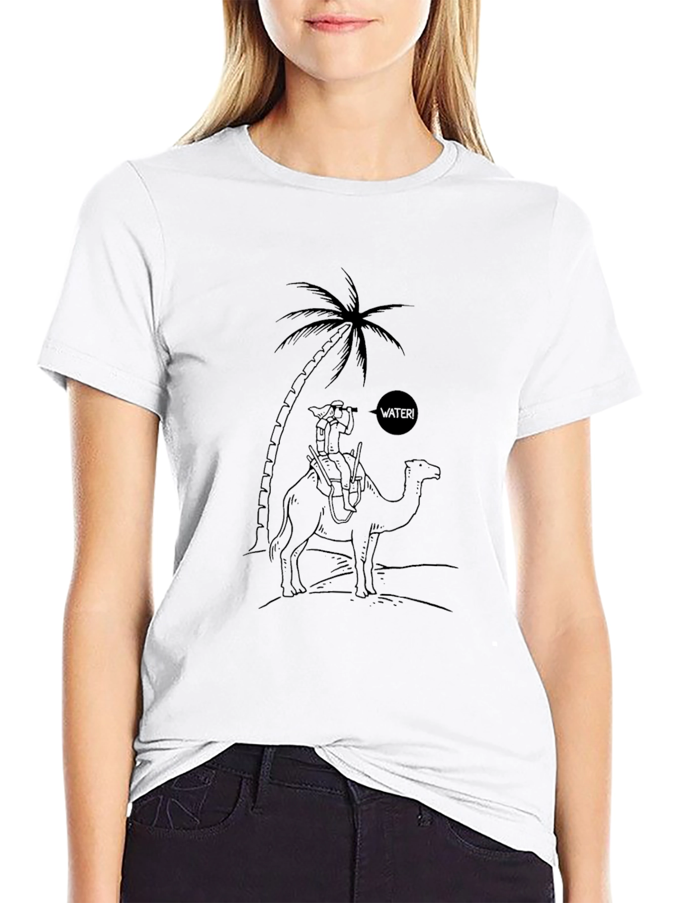 Camel Desert Water Graphic T-Shirt