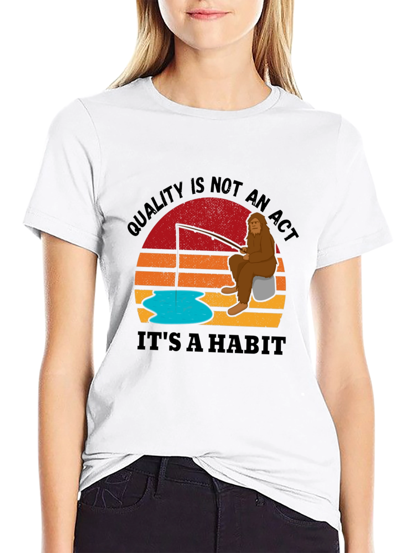 Sasquatch Fishing T-Shirt - Quality is a Habit