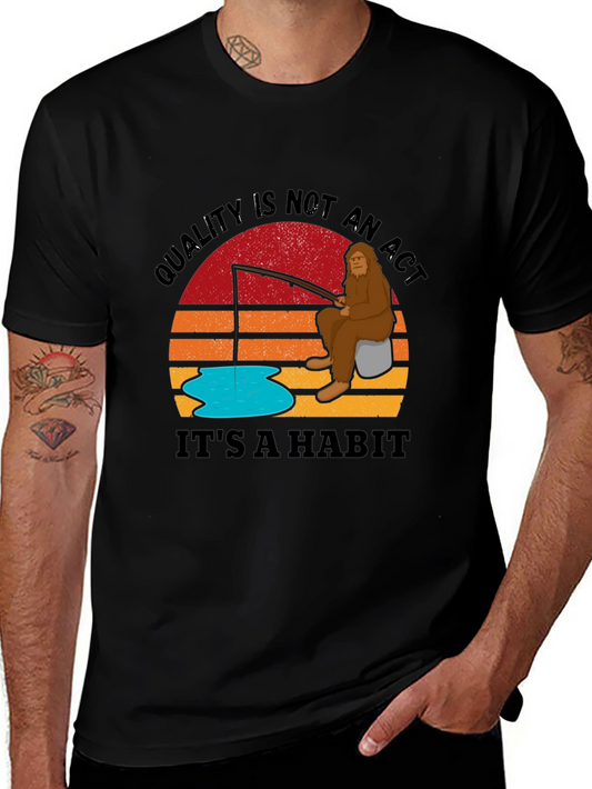 Sasquatch Fishing T-Shirt - Quality is a Habit