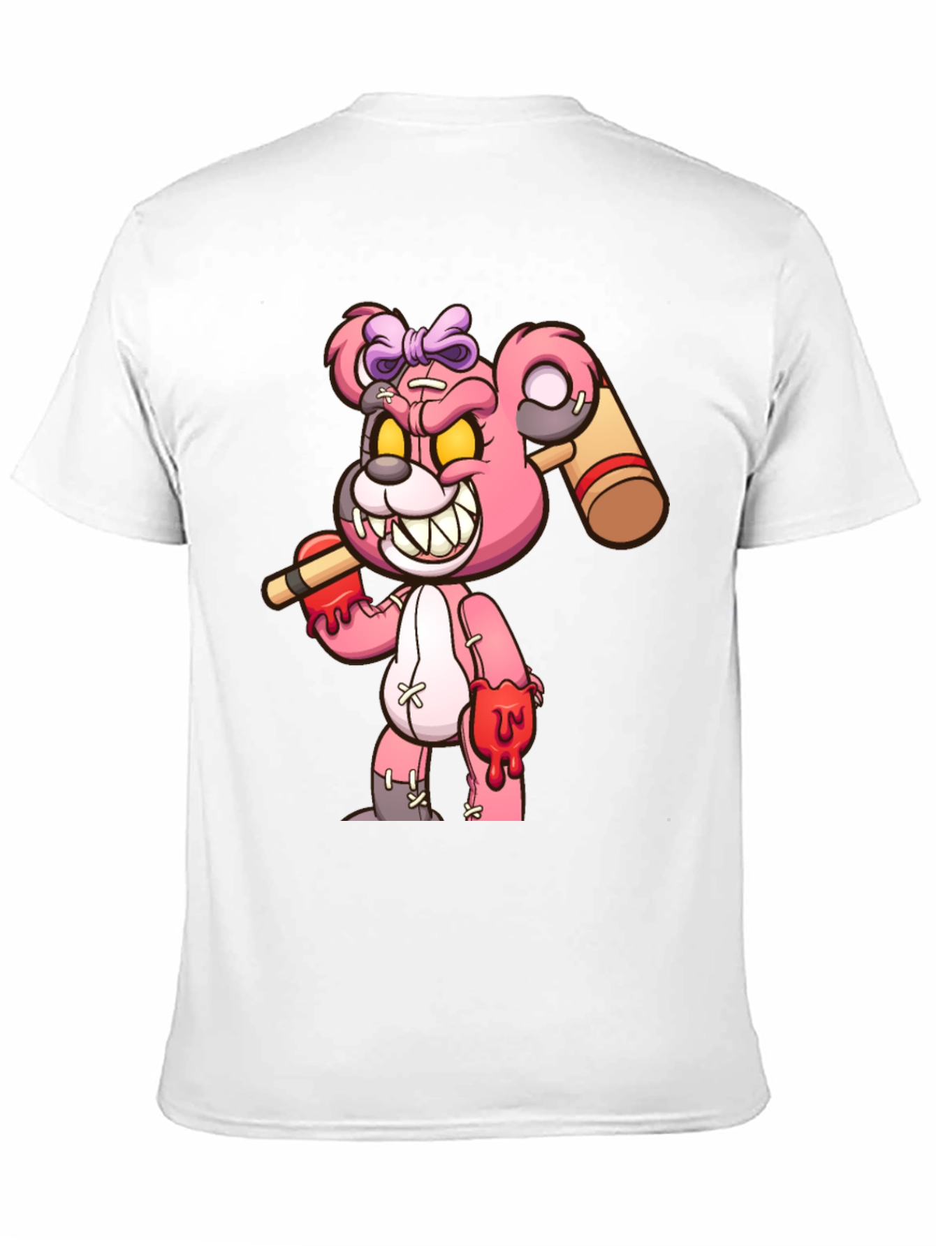 Scary Bloody Teddy Bear Graphic T-Shirt