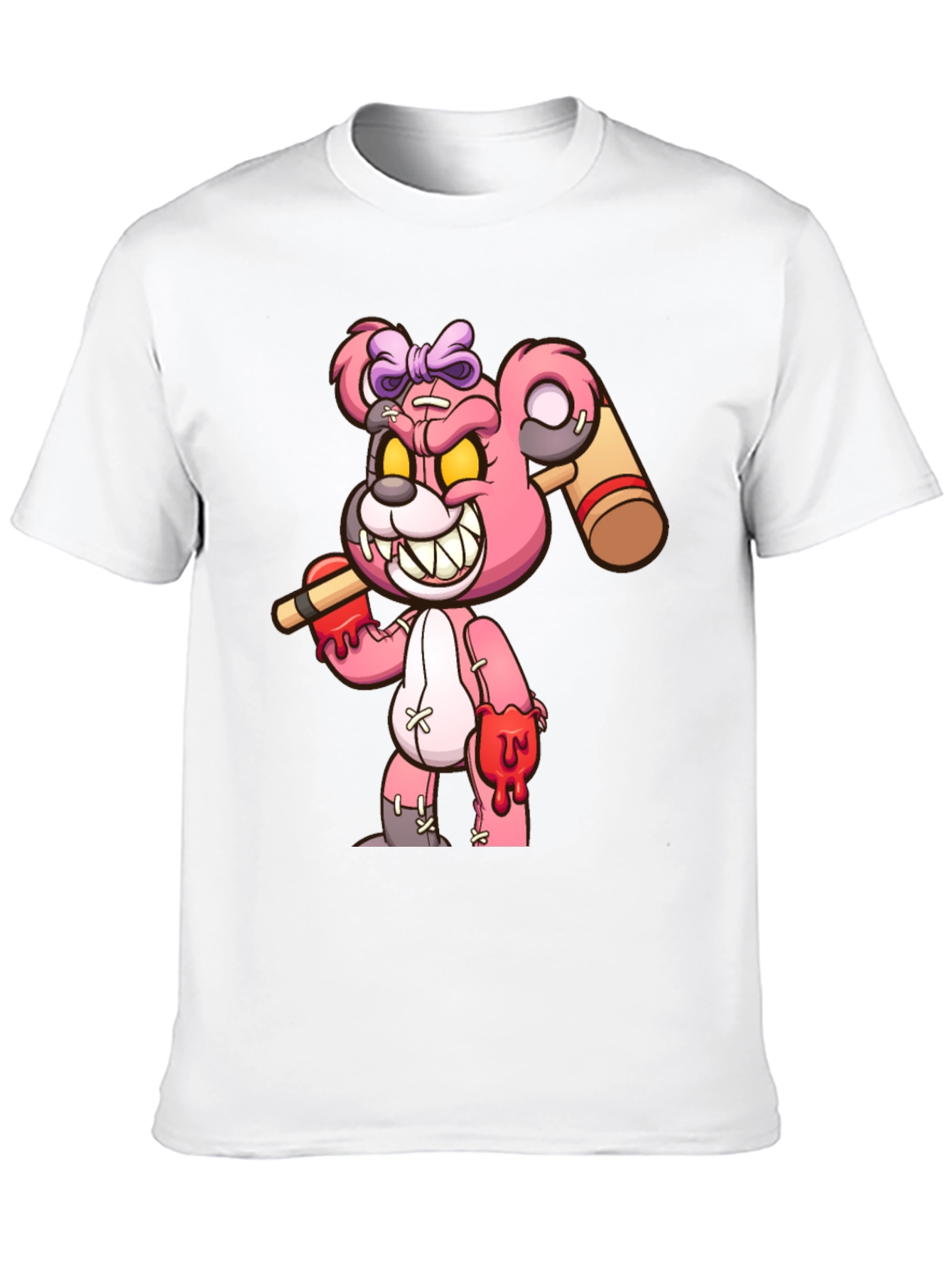 Scary Bloody Teddy Bear Graphic T-Shirt