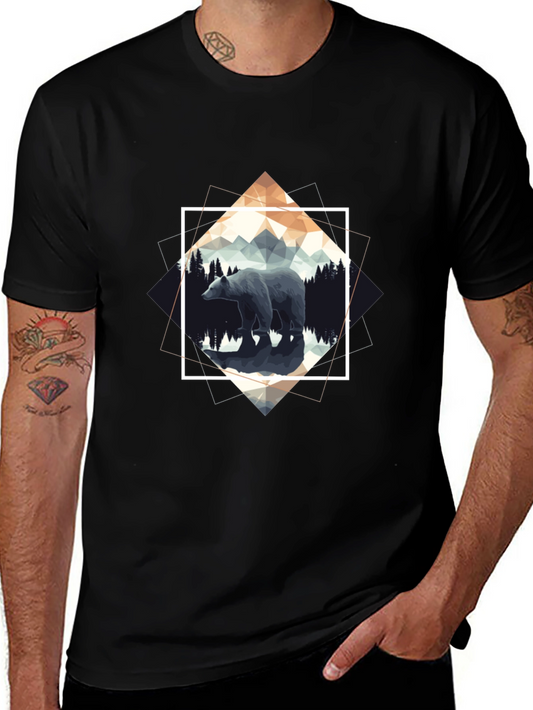 Geometric Bear Graphic Tee
