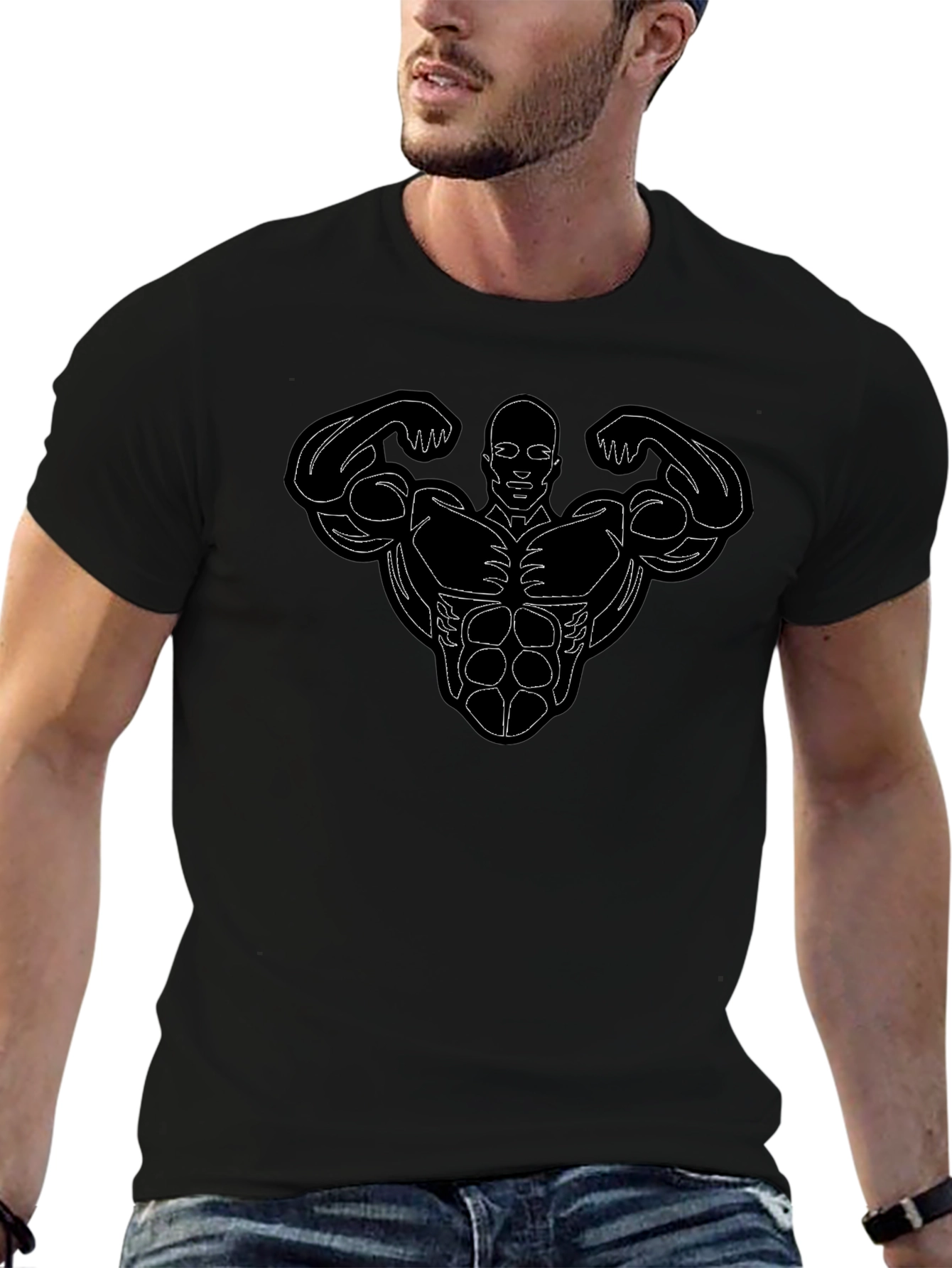 Muscle Man Graphic Tee - Black