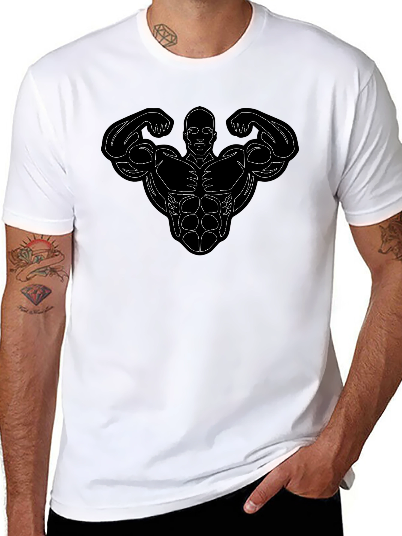 Muscle Man Graphic Tee - Black