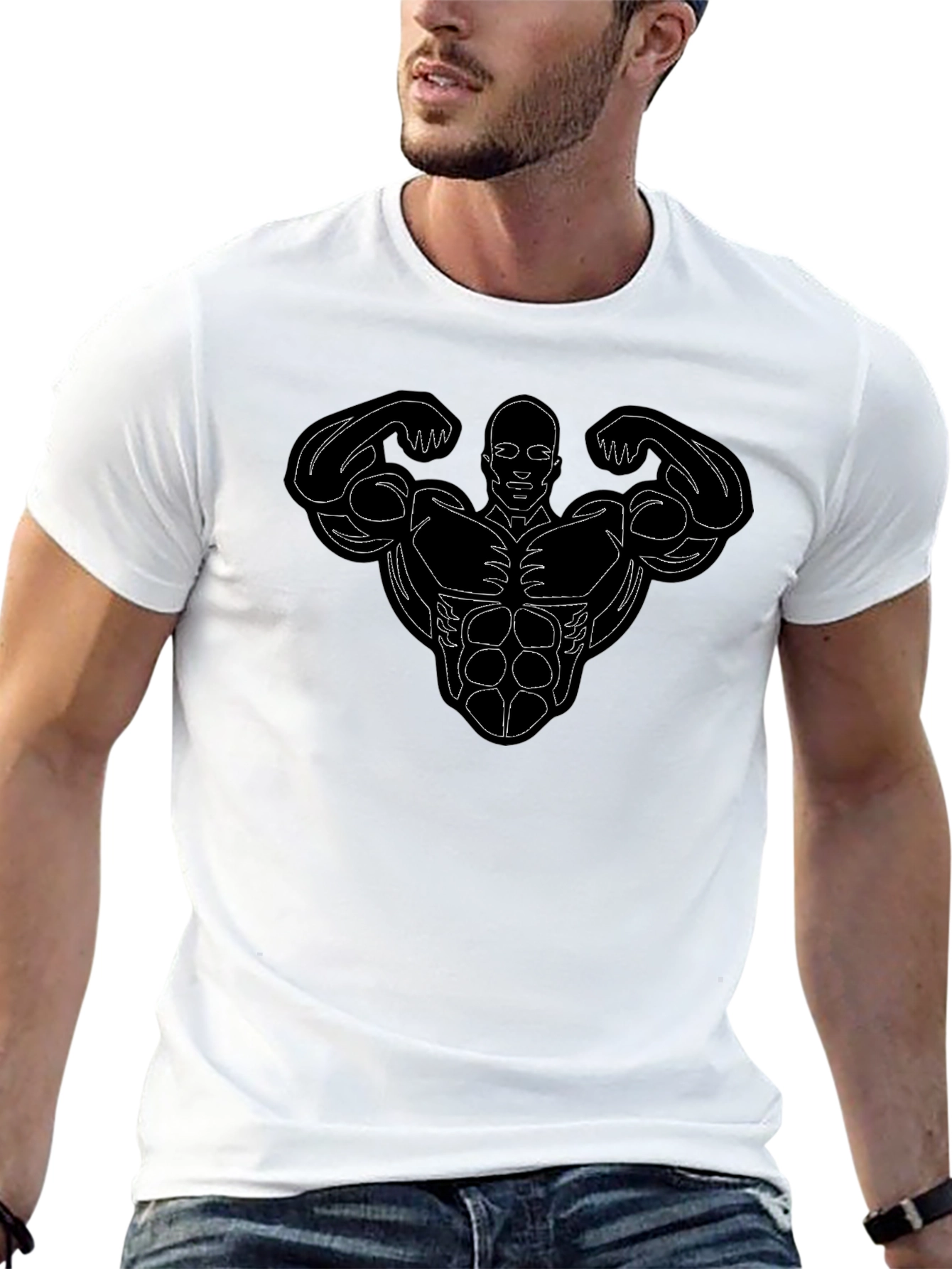 Muscle Man Graphic Tee - Black
