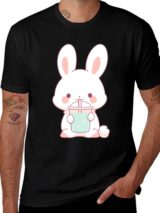 Cute Bunny Boba Tea Graphic Tee - Soft Cotton T-Shirt