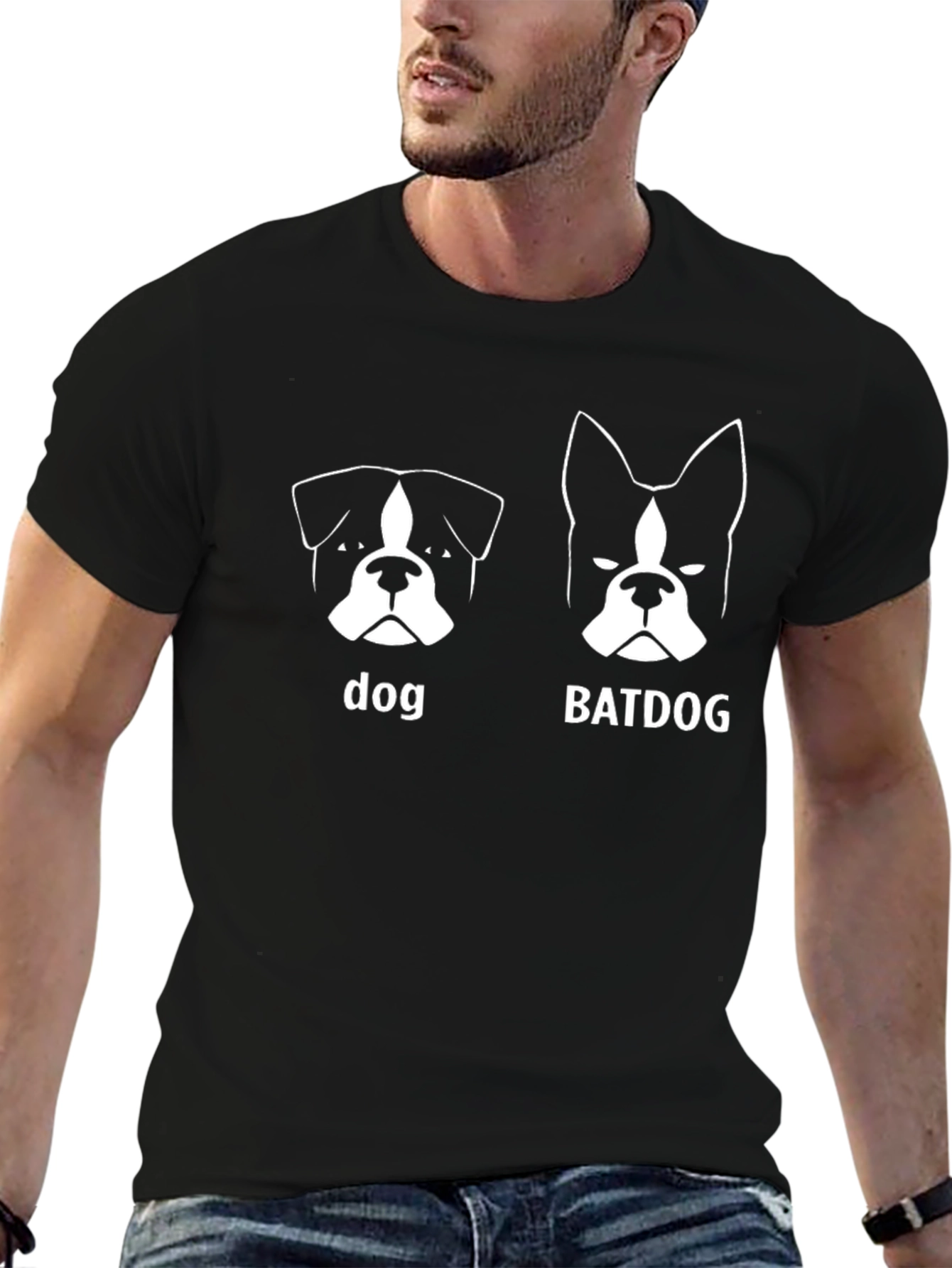Dog vs. Batdog Graphic Print T-Shirt