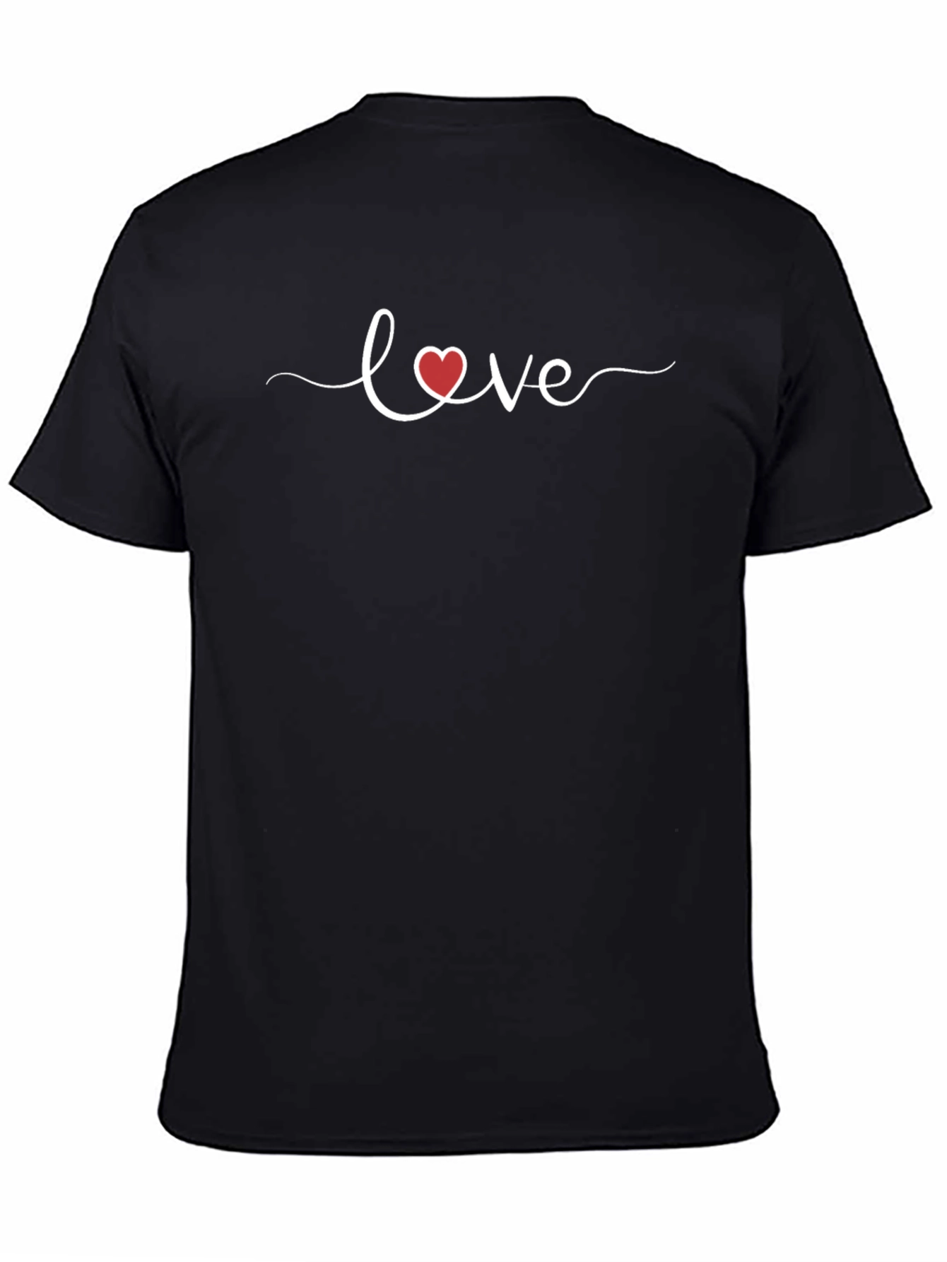 Love Heart Graphic Black T-Shirt