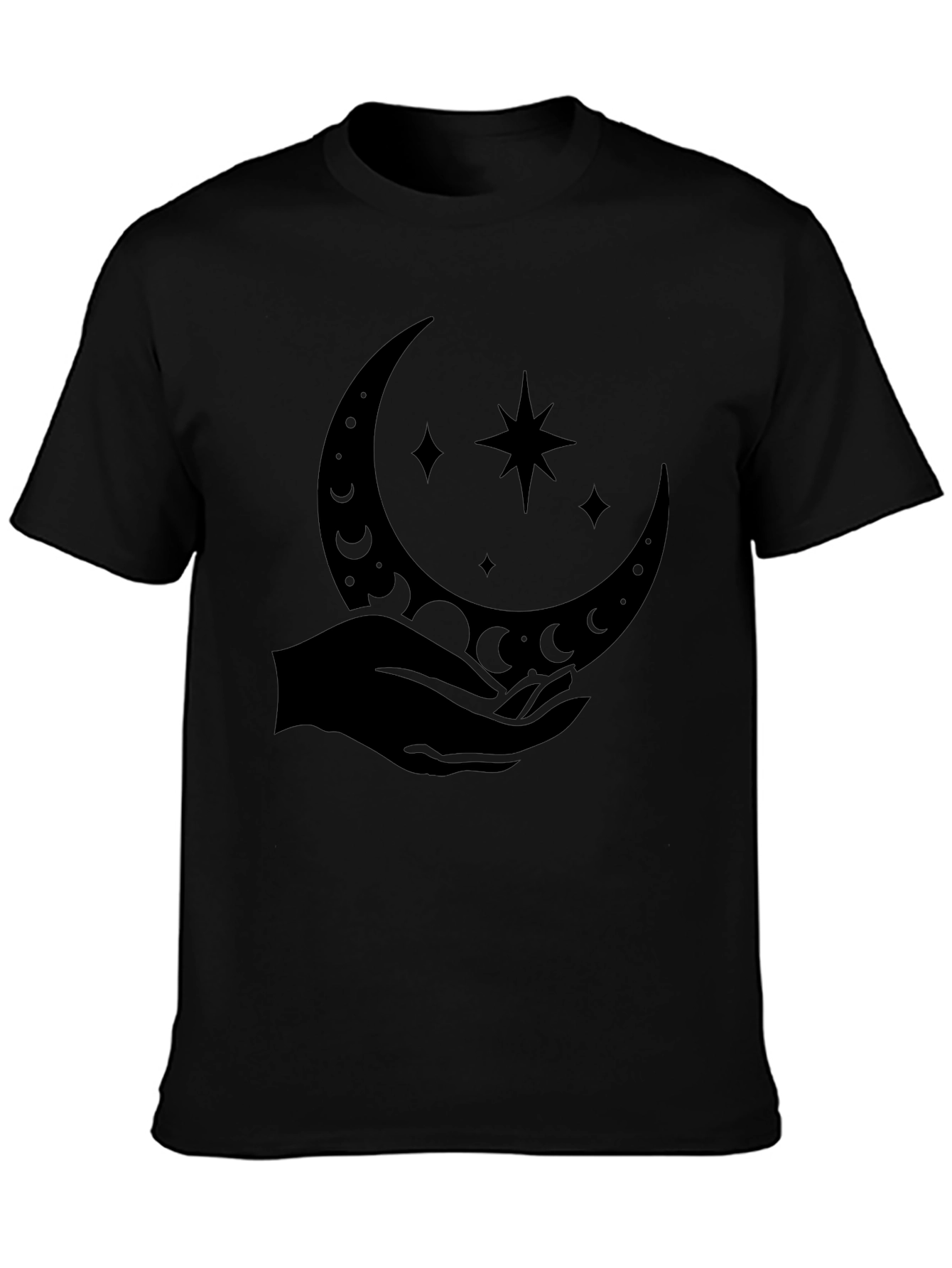 Mystic Moon Hand Graphic T-Shirt - Black