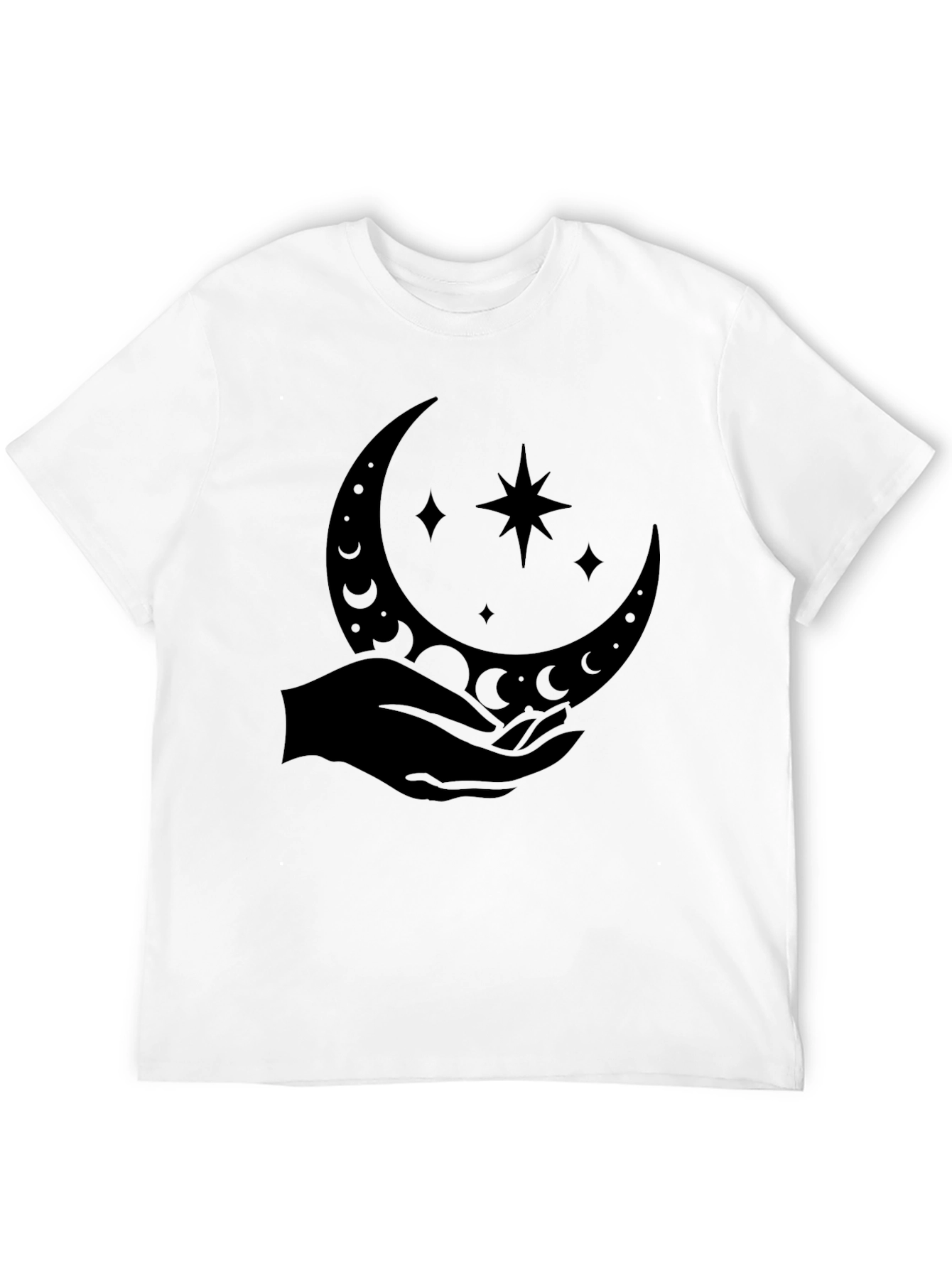 Mystic Moon Hand Graphic T-Shirt - Black