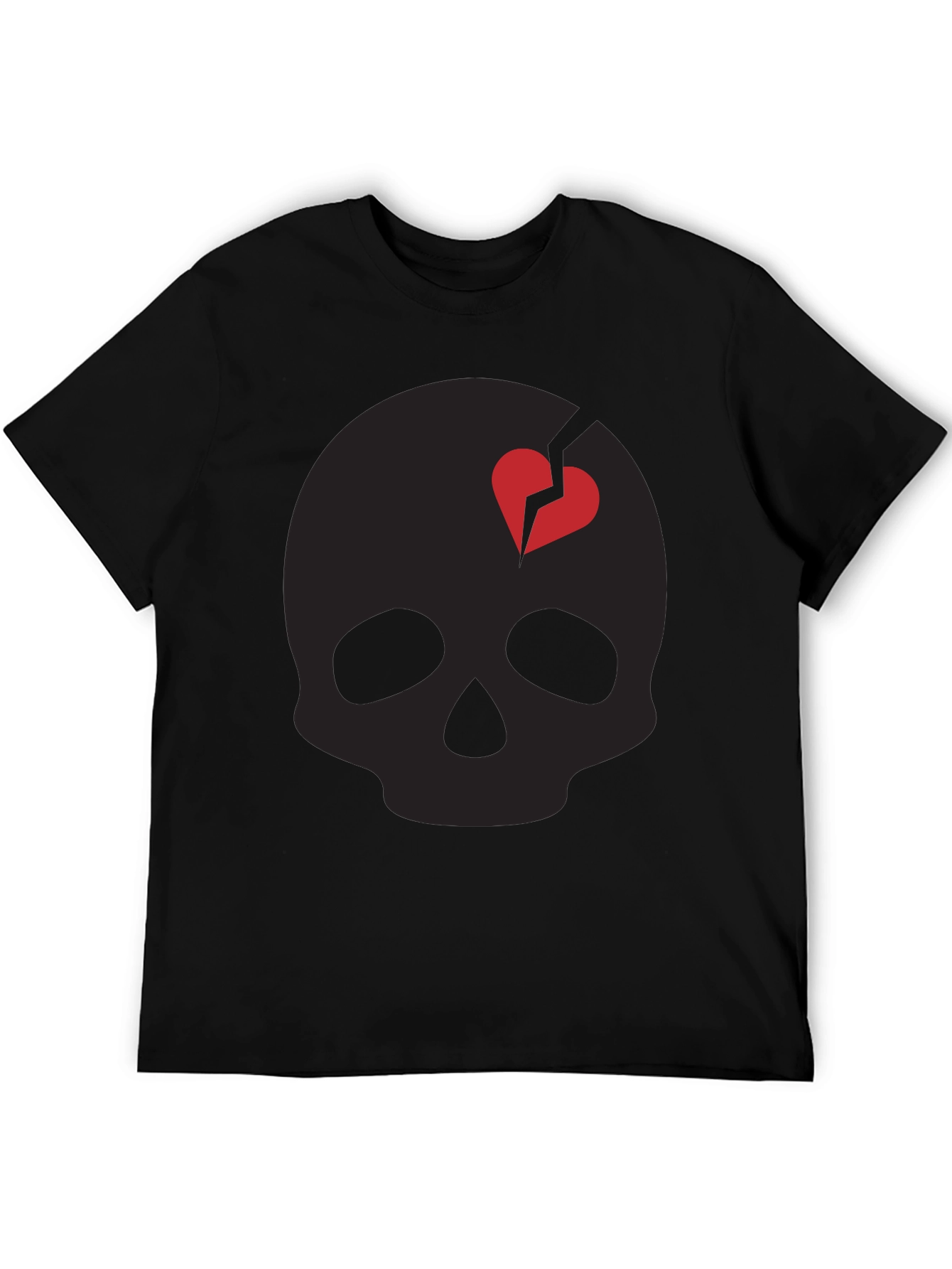 Skull With Broken Heart Graphic Tee