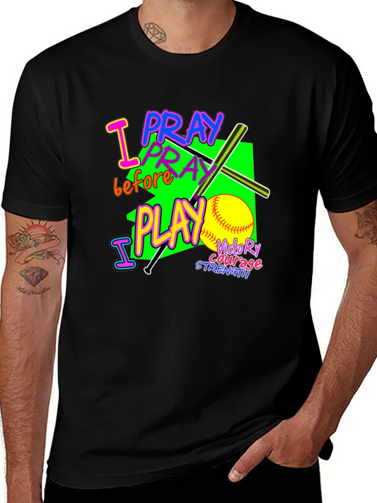 I Pray Before I Play Graphic T-Shirt