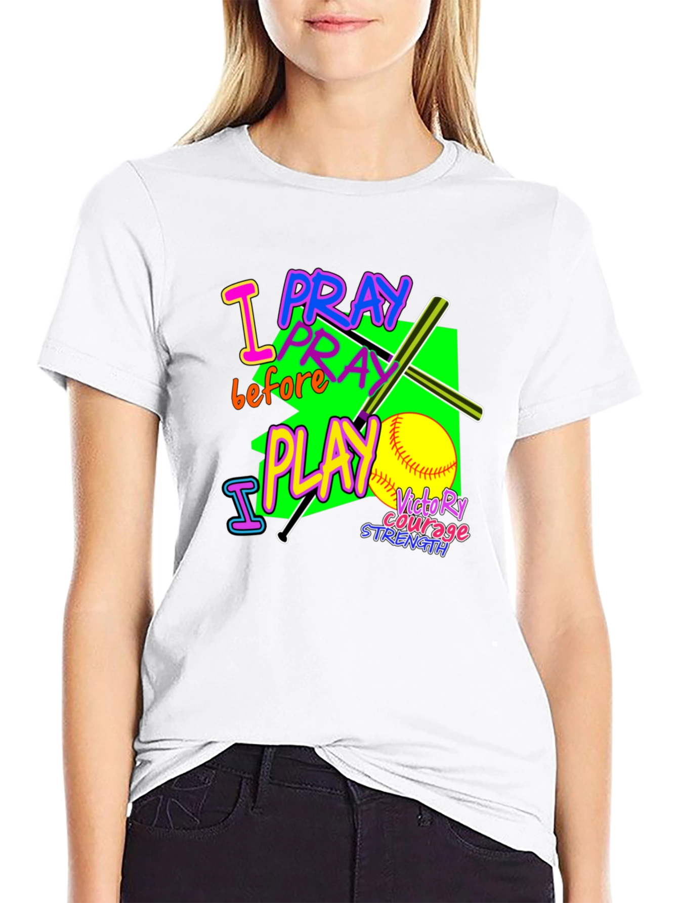 I Pray Before I Play Graphic T-Shirt
