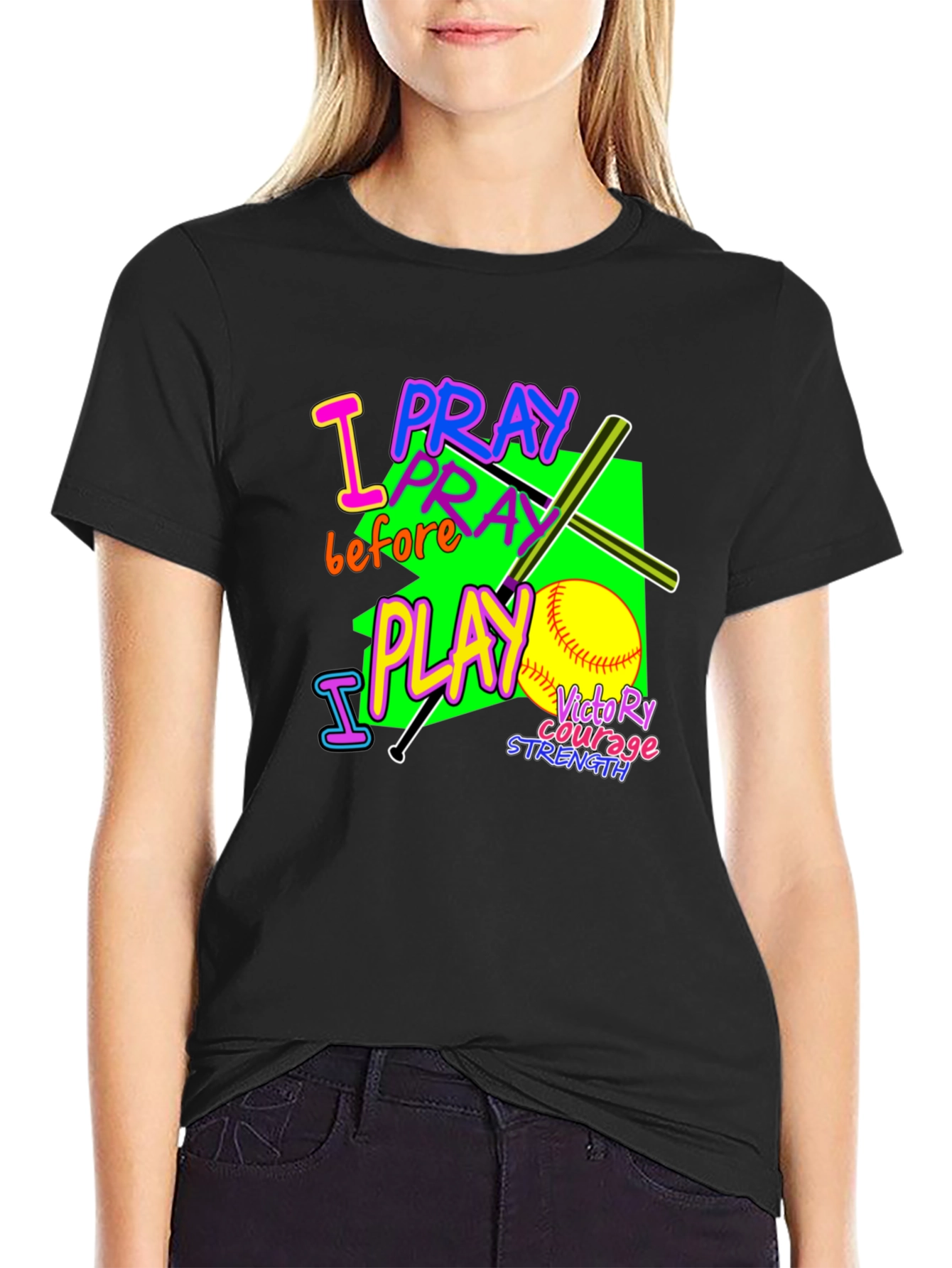 I Pray Before I Play Graphic T-Shirt