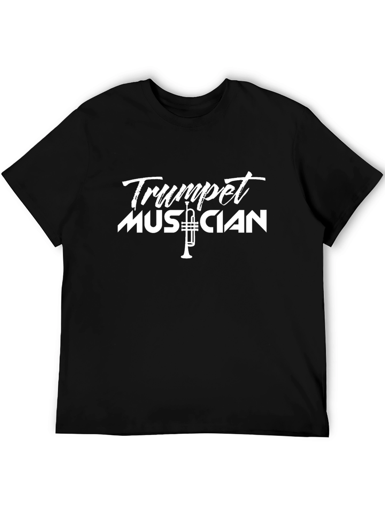 Trumpet Musician Graphic Tee - Black