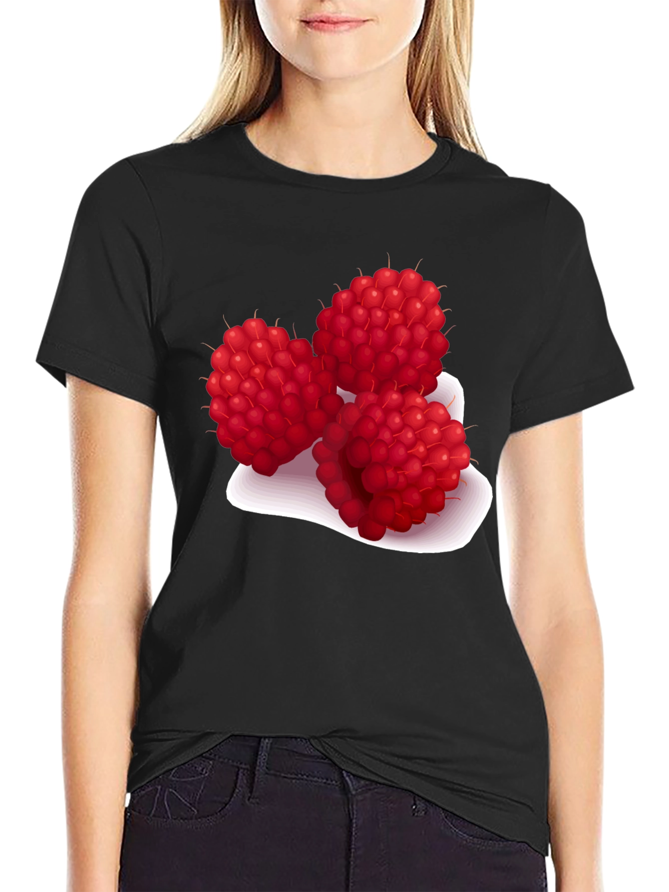 Raspberry Graphic Tee - Stylish Fruit Design