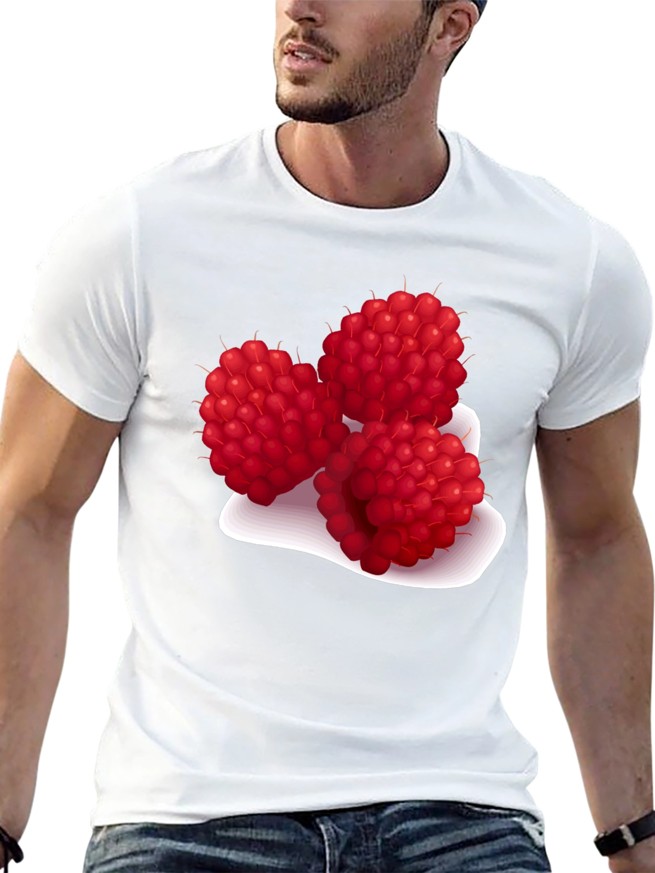 Raspberry Graphic Tee - Stylish Fruit Design