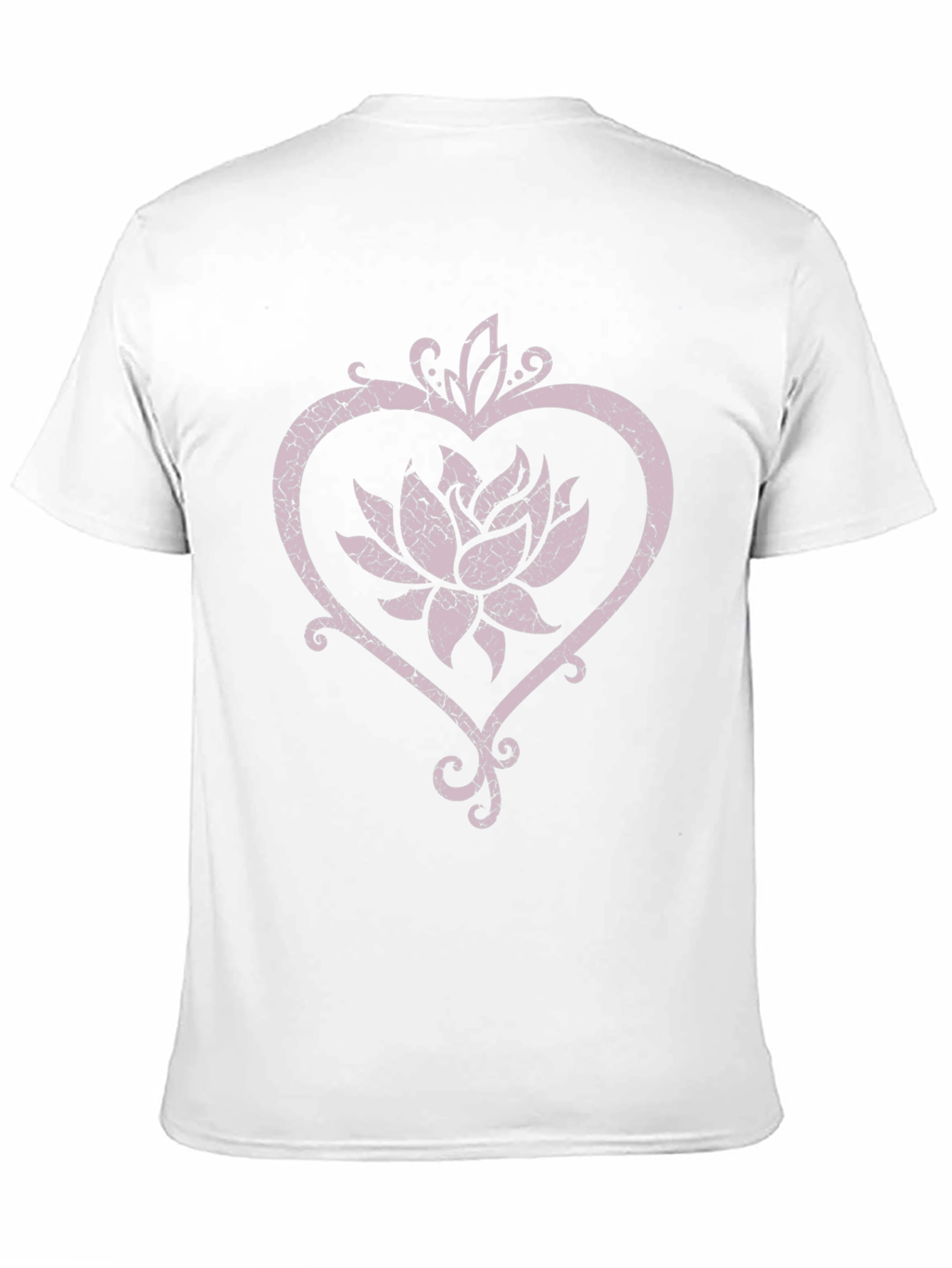 Lotus Flower Heart Graphic Black Tee