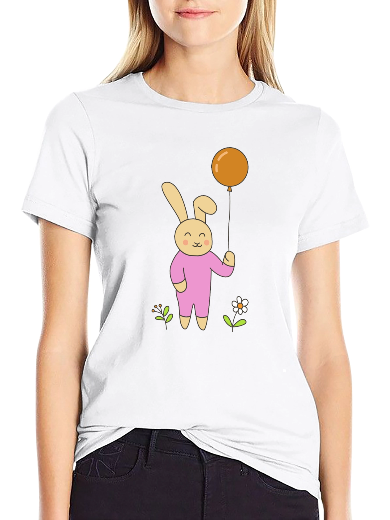 Bunny with Balloon Graphic Tee