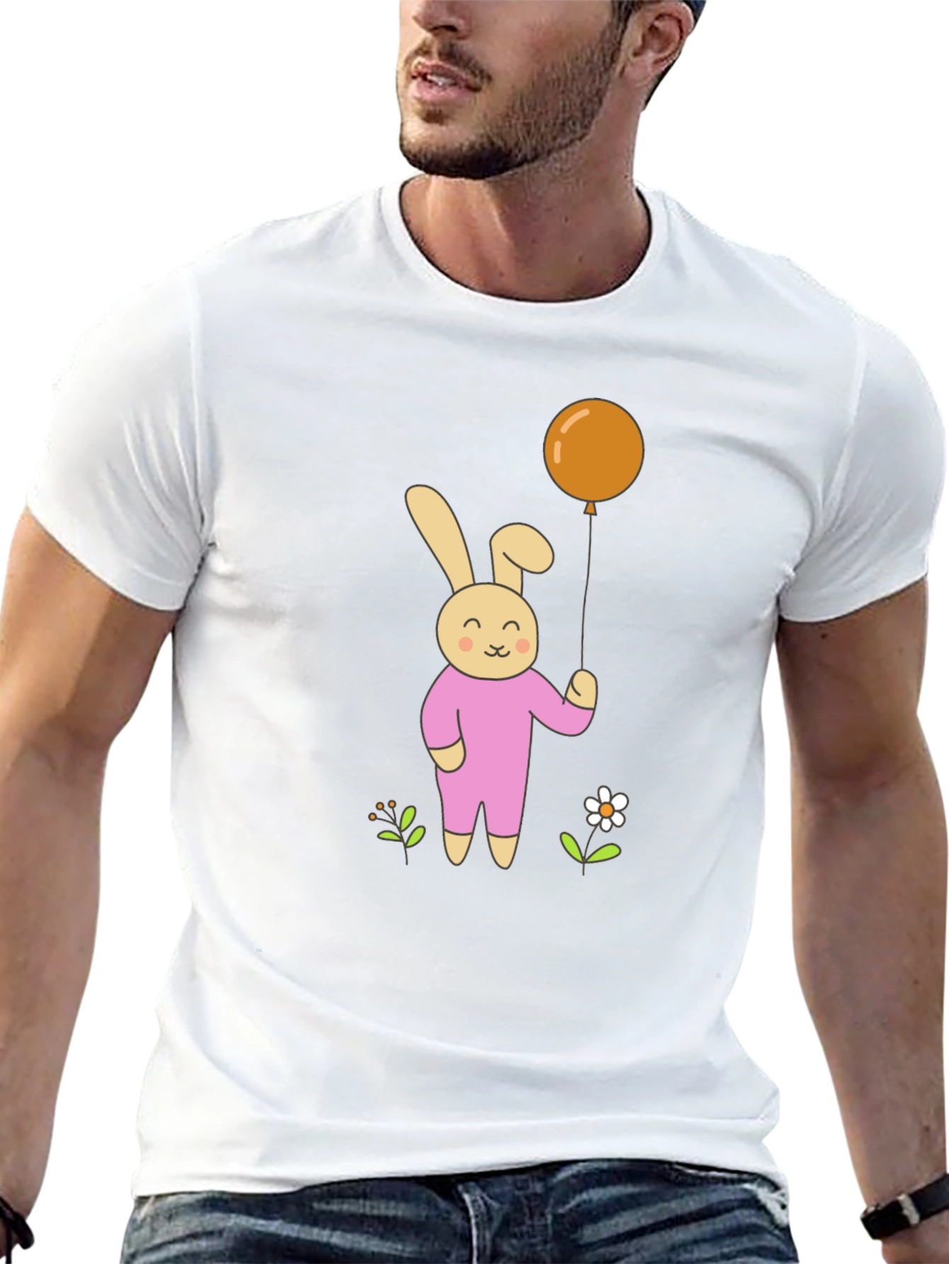Bunny with Balloon Graphic Tee
