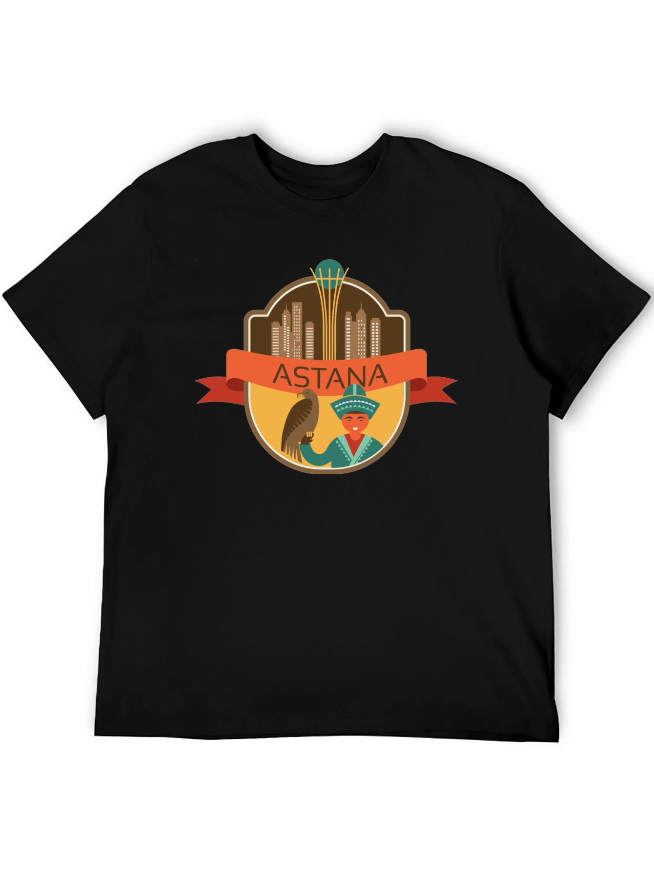 Astana City T-Shirt - Black Cotton Graphic Tee