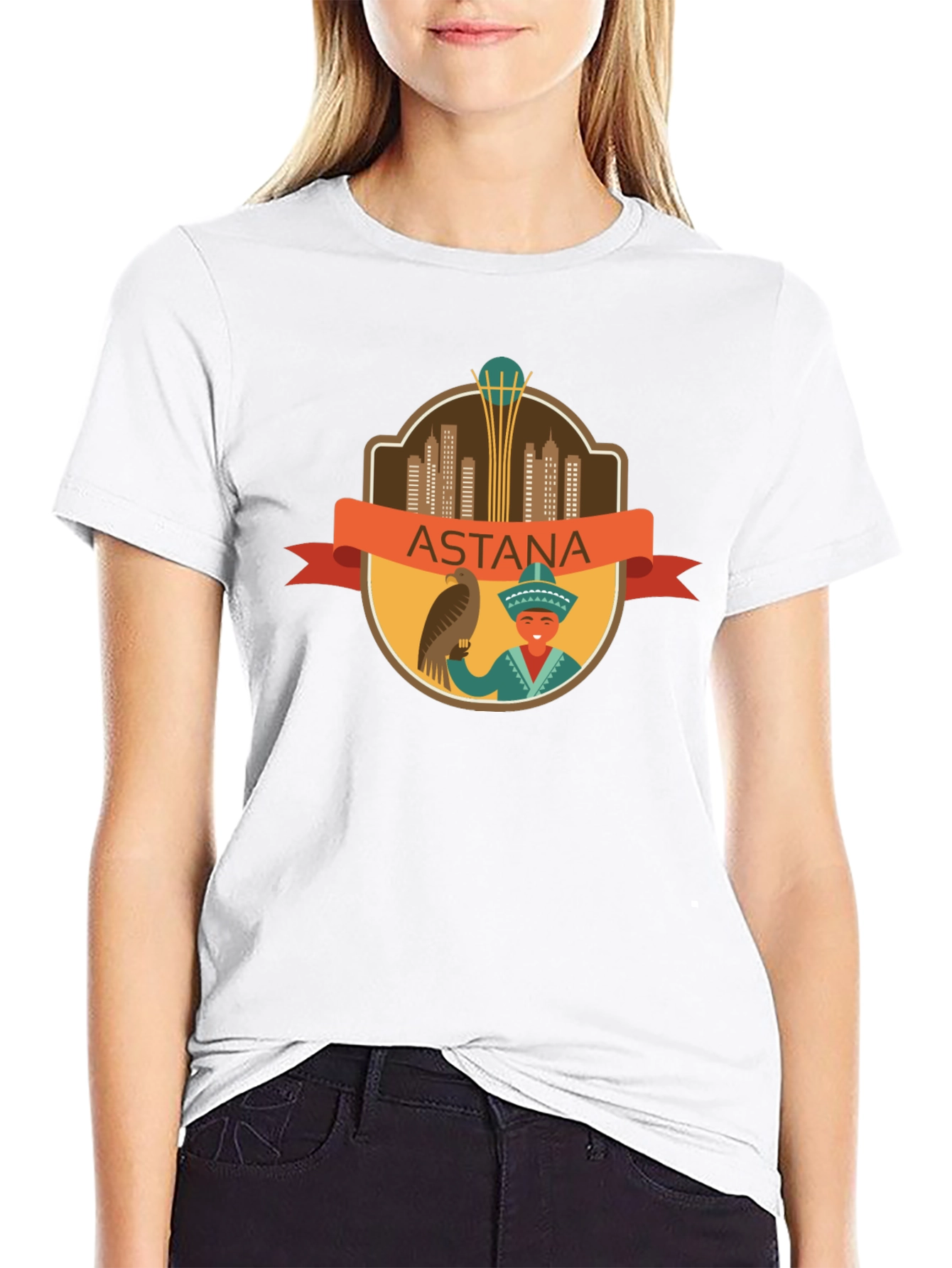 Astana City T-Shirt - Black Cotton Graphic Tee